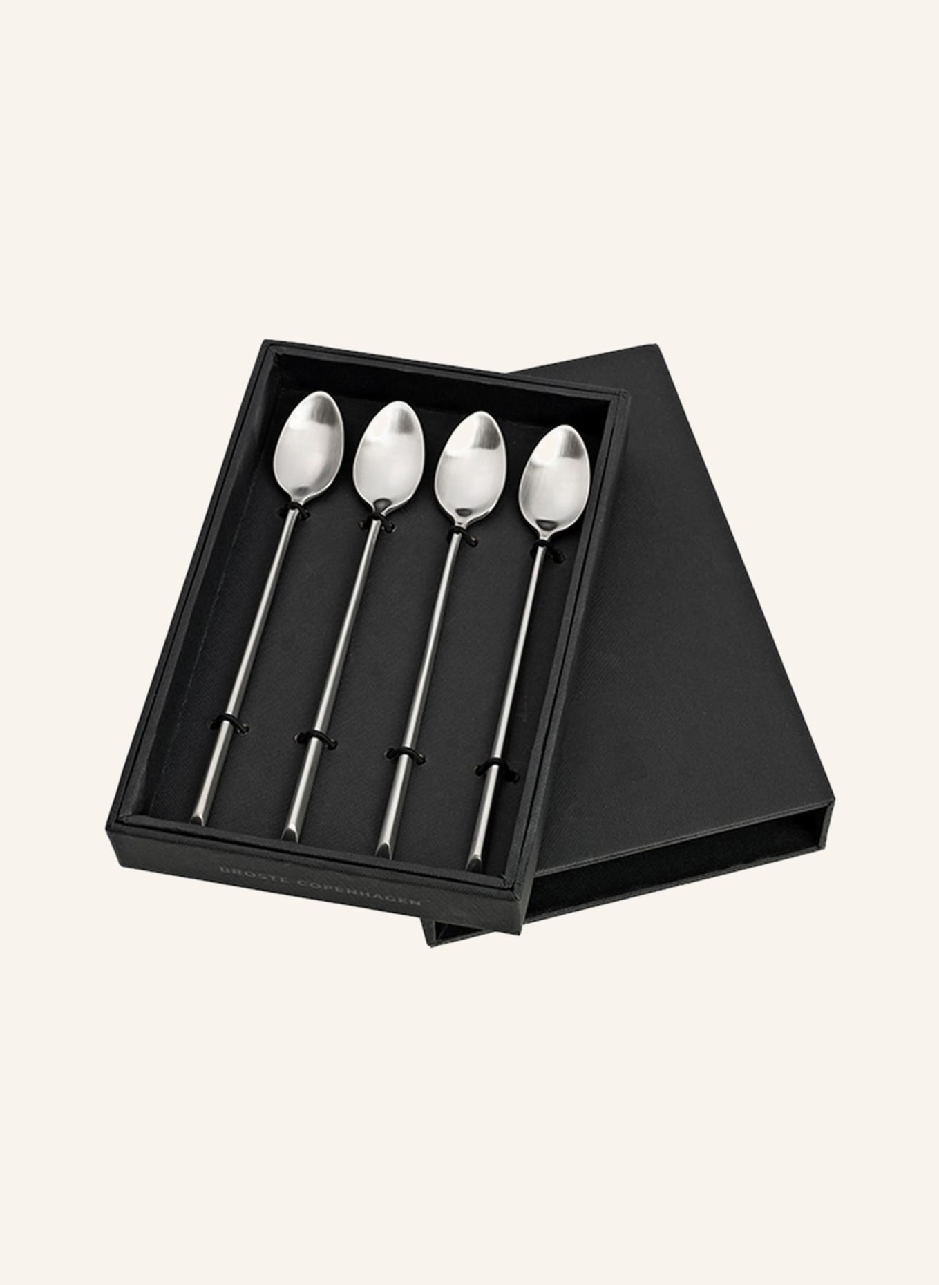 BROSTE COPENHAGEN 4-piece Coffee spoon set SLETTEN, Color: SILVER (Image 4)