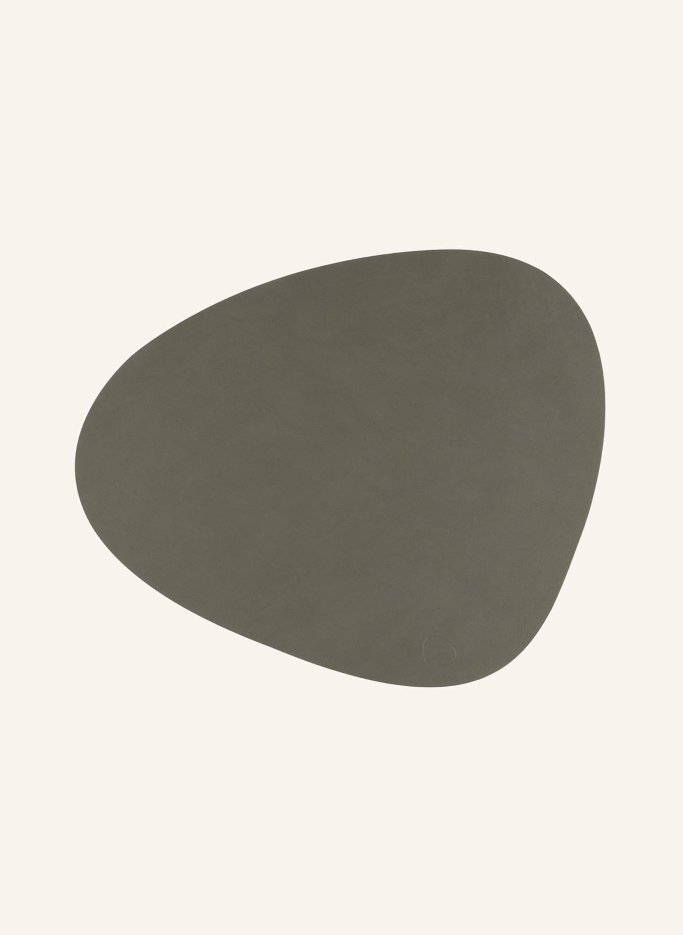 LINDDNA Set de table CURVE L en cuir: KAKI
