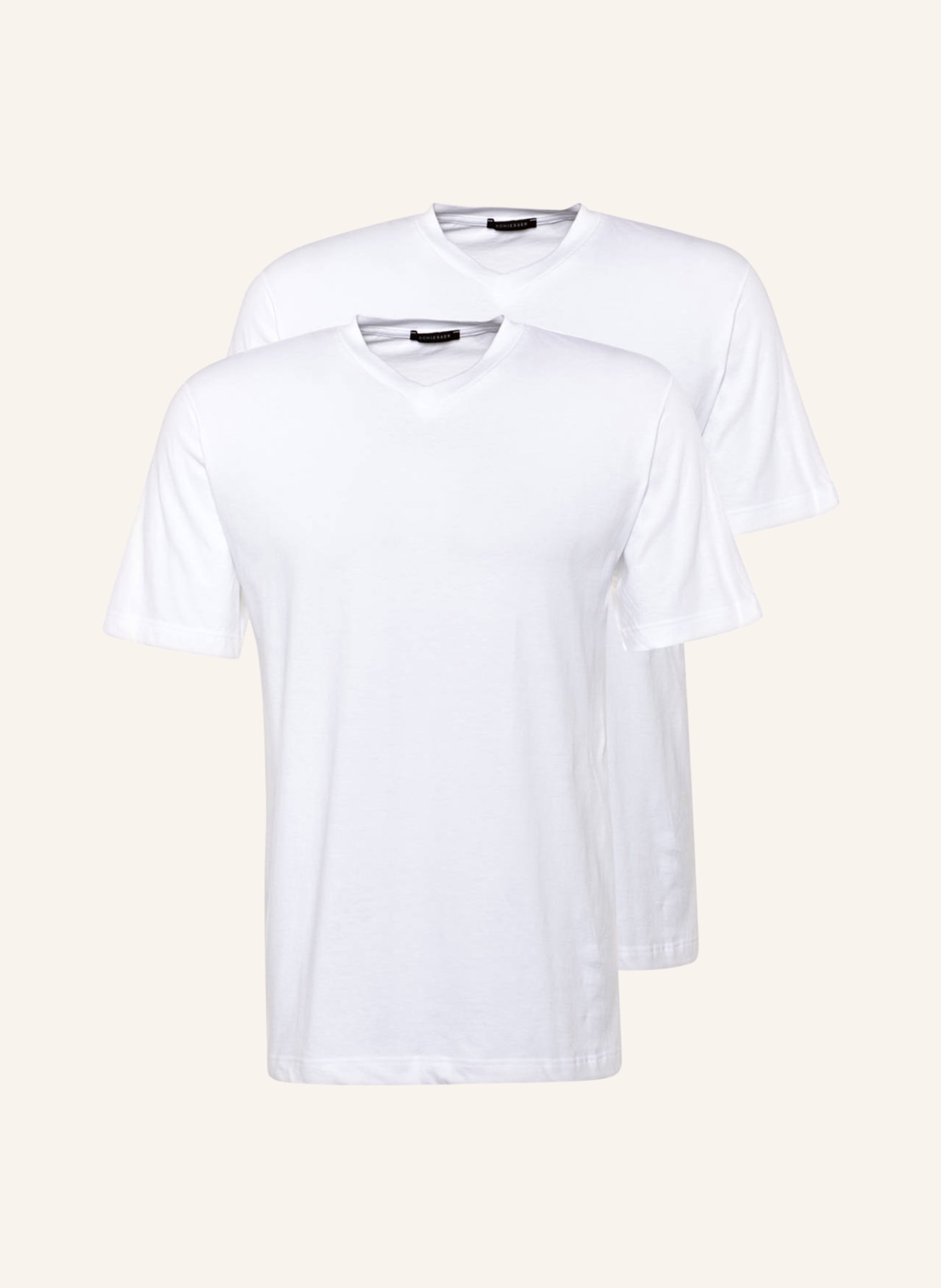 SCHIESSER 2-pack V-neck shirts, Color: WHITE (Image 1)