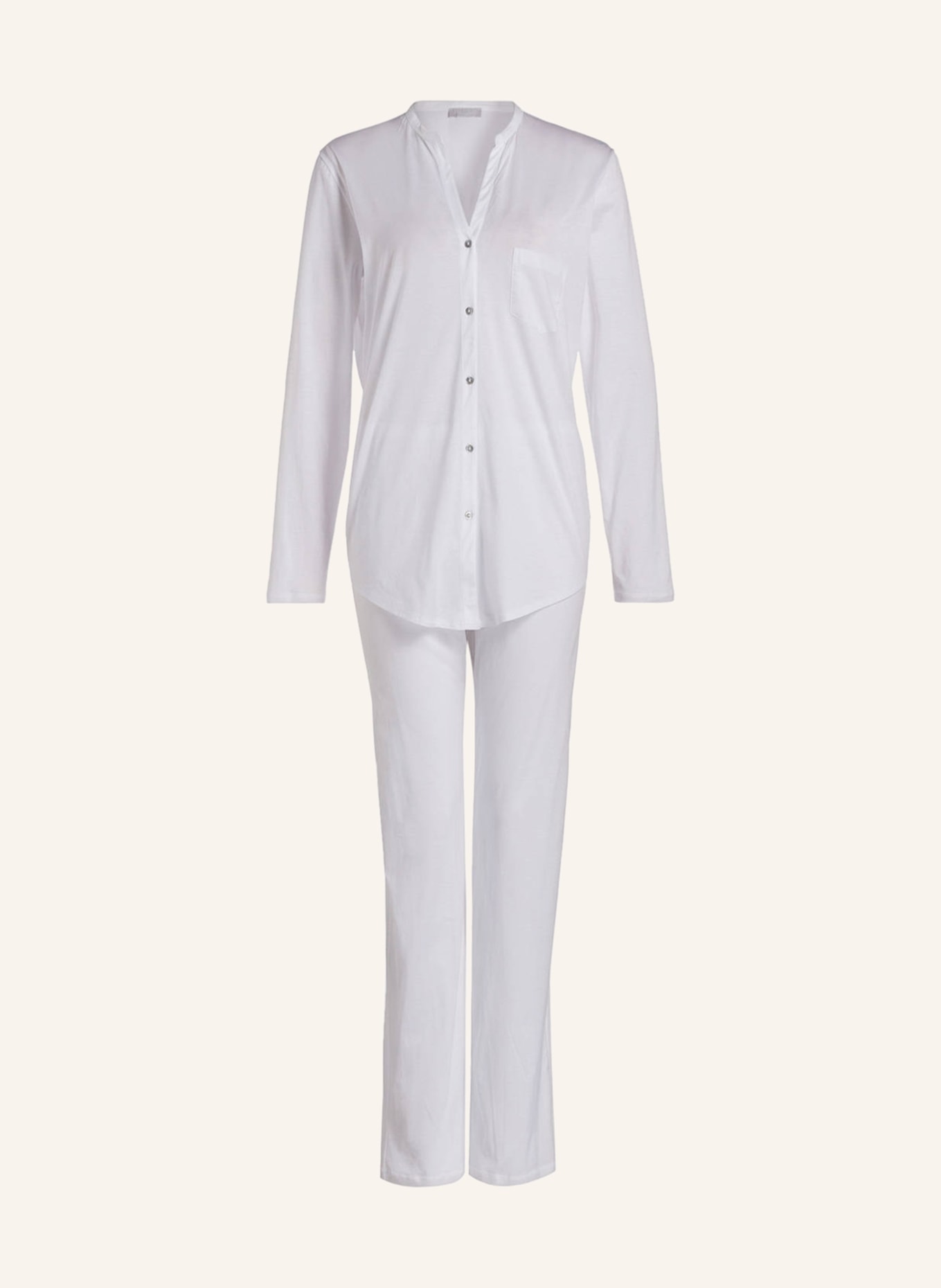 HANRO Pajamas COTTON DELUXE, Color: WHITE (Image 1)