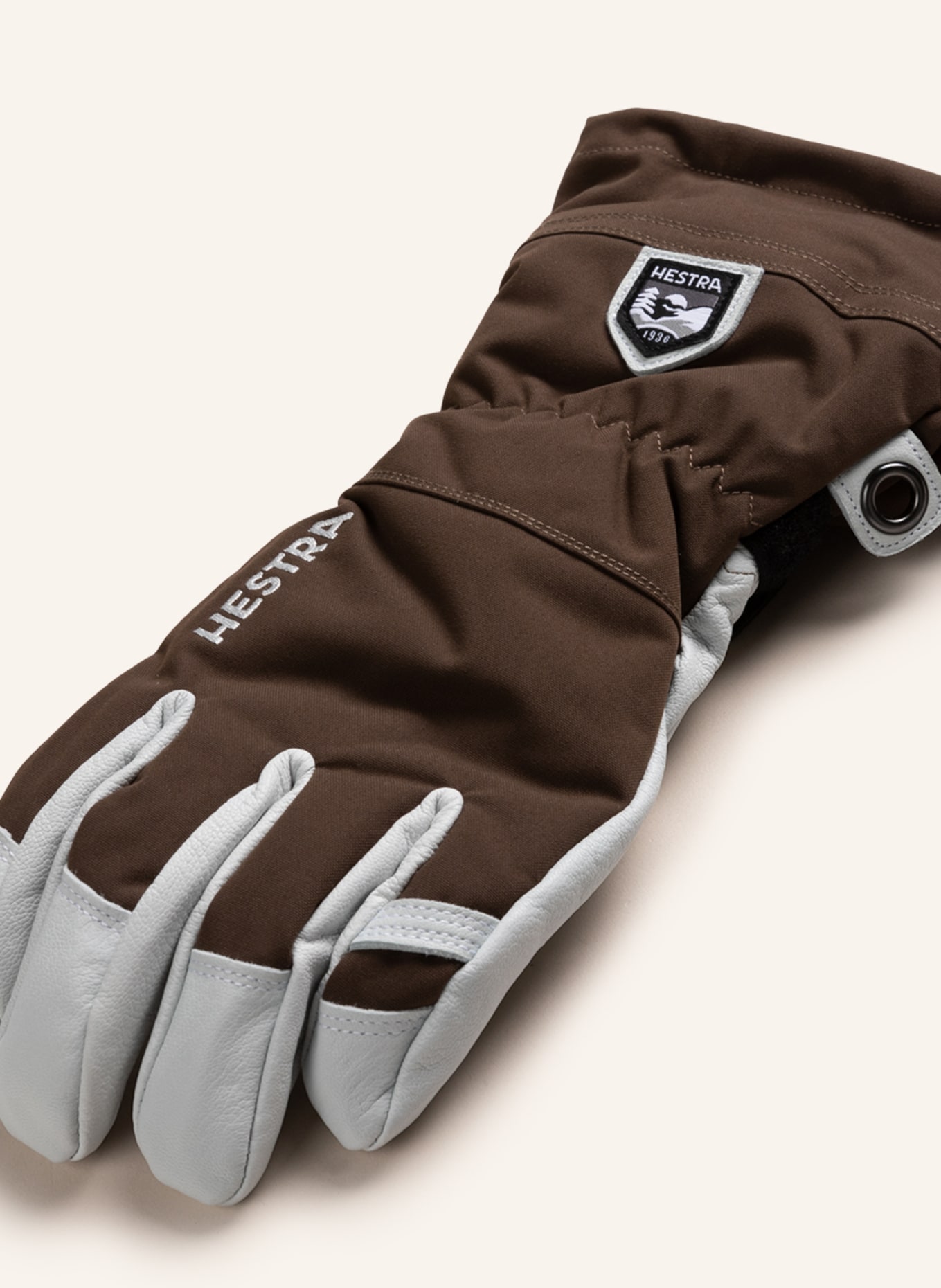 HESTRA Skiing gloves HELI, Color: BROWN/ WHITE (Image 2)