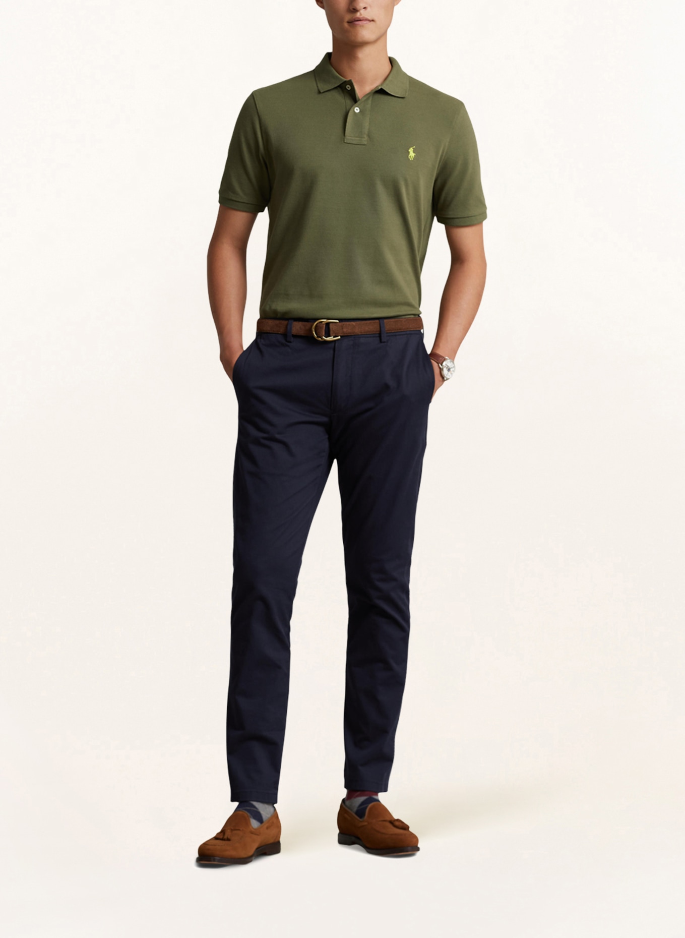 POLO RALPH LAUREN Piqué polo shirt slim fit, Color: OLIVE (Image 2)