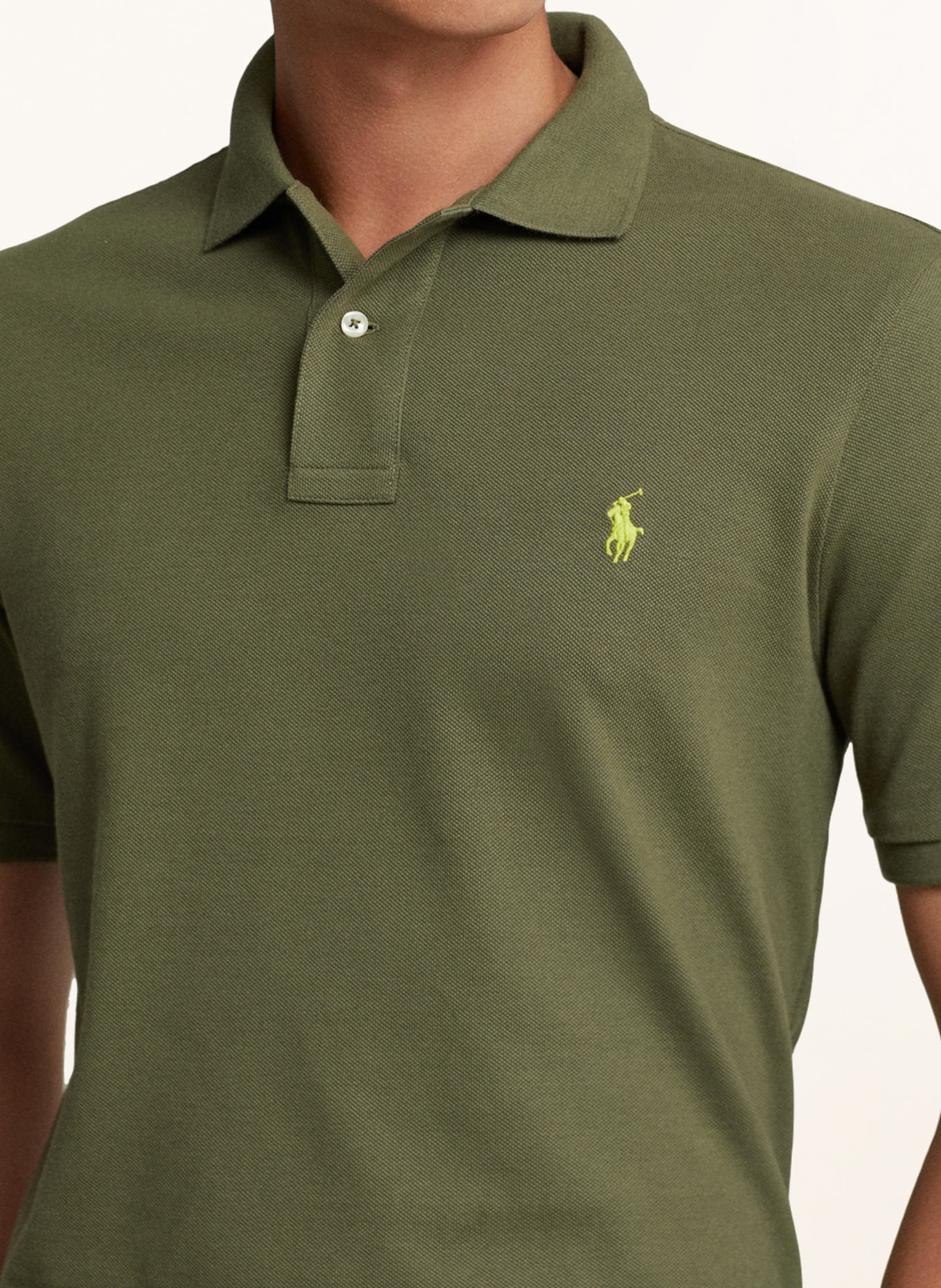 POLO RALPH LAUREN Piqué polo shirt slim fit, Color: OLIVE (Image 4)