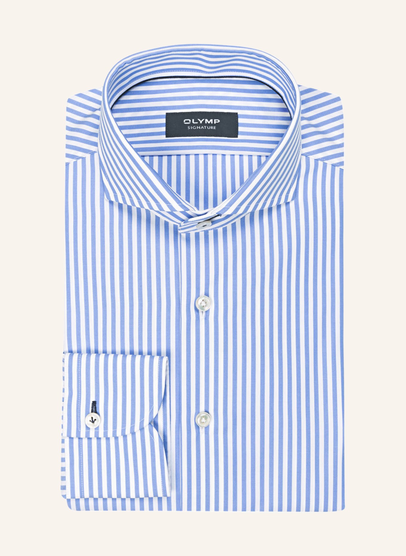 OLYMP SIGNATURE Hemd tailored fit: HELLBLAU/ WEISS GESTREIFT