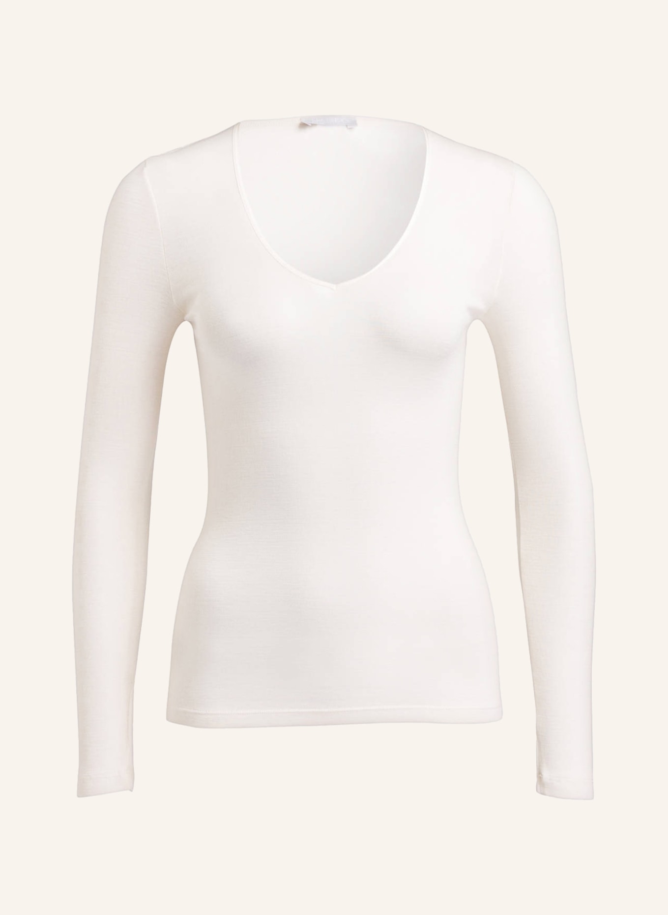 HANRO Long sleeve shirt WOOLEN SILK made of merino wool with silk, Color: CREAM (Image 1)