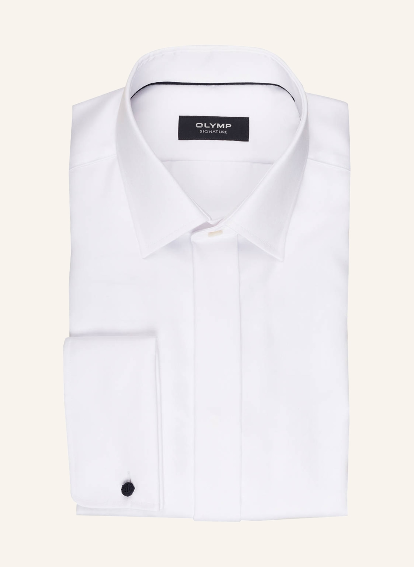 OLYMP SIGNATURE Smoking-Hemd tailored fit mit Umschlagmanschette, Farbe: WEISS (Bild 1)