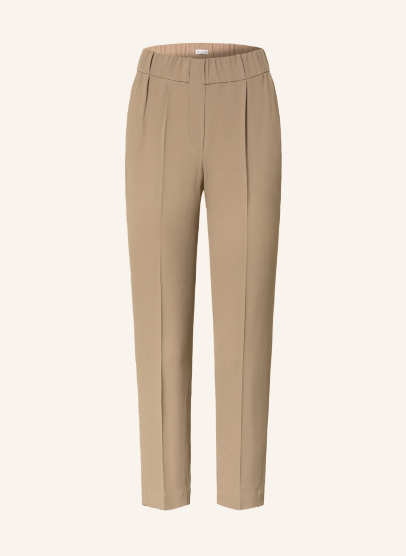 BRUNELLO CUCINELLI 7/8 trousers with silk, Color: BEIGE (Image 1)