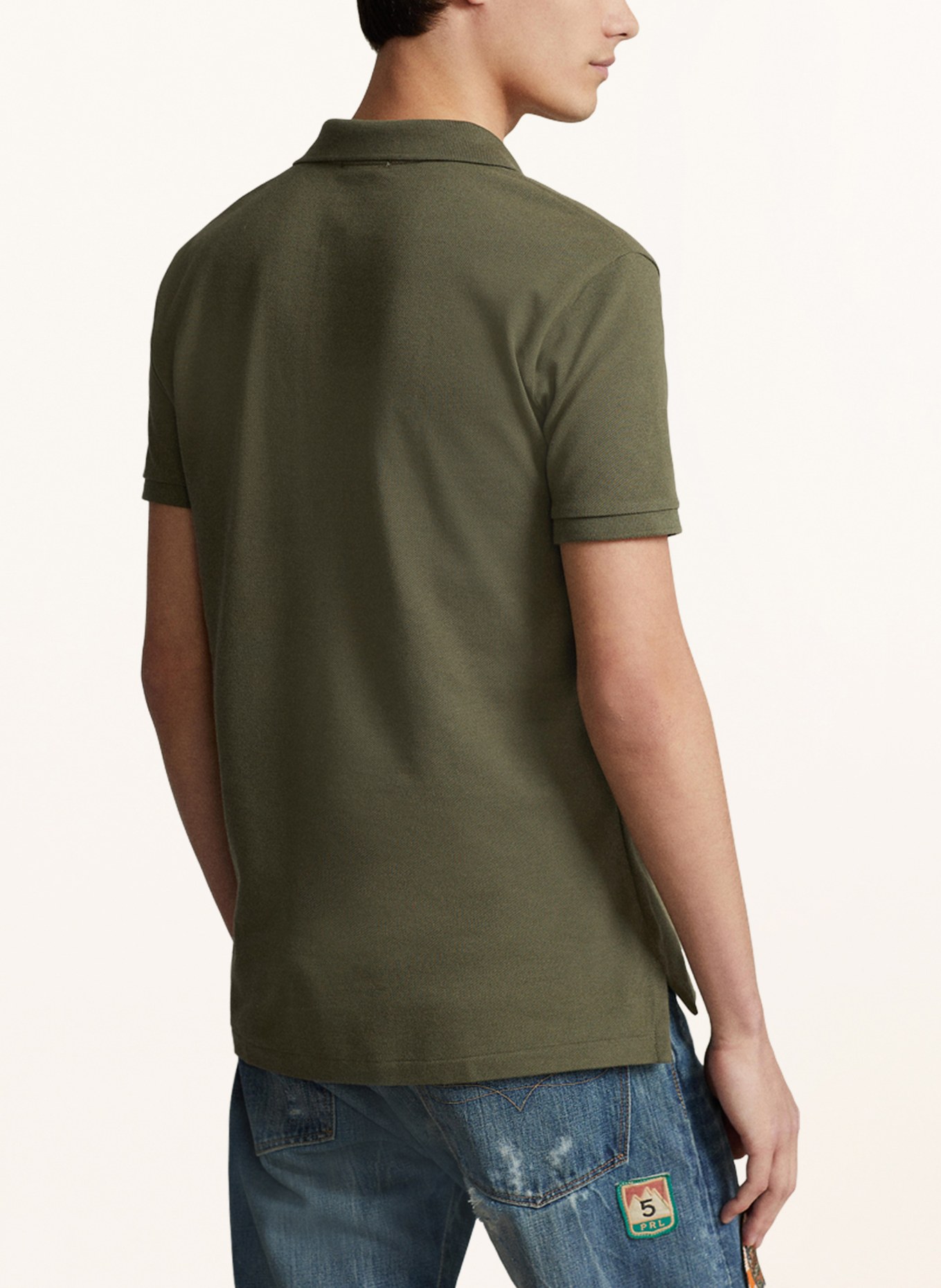 POLO RALPH LAUREN Piqué polo shirt custom slim fit , Color: OLIVE (Image 3)