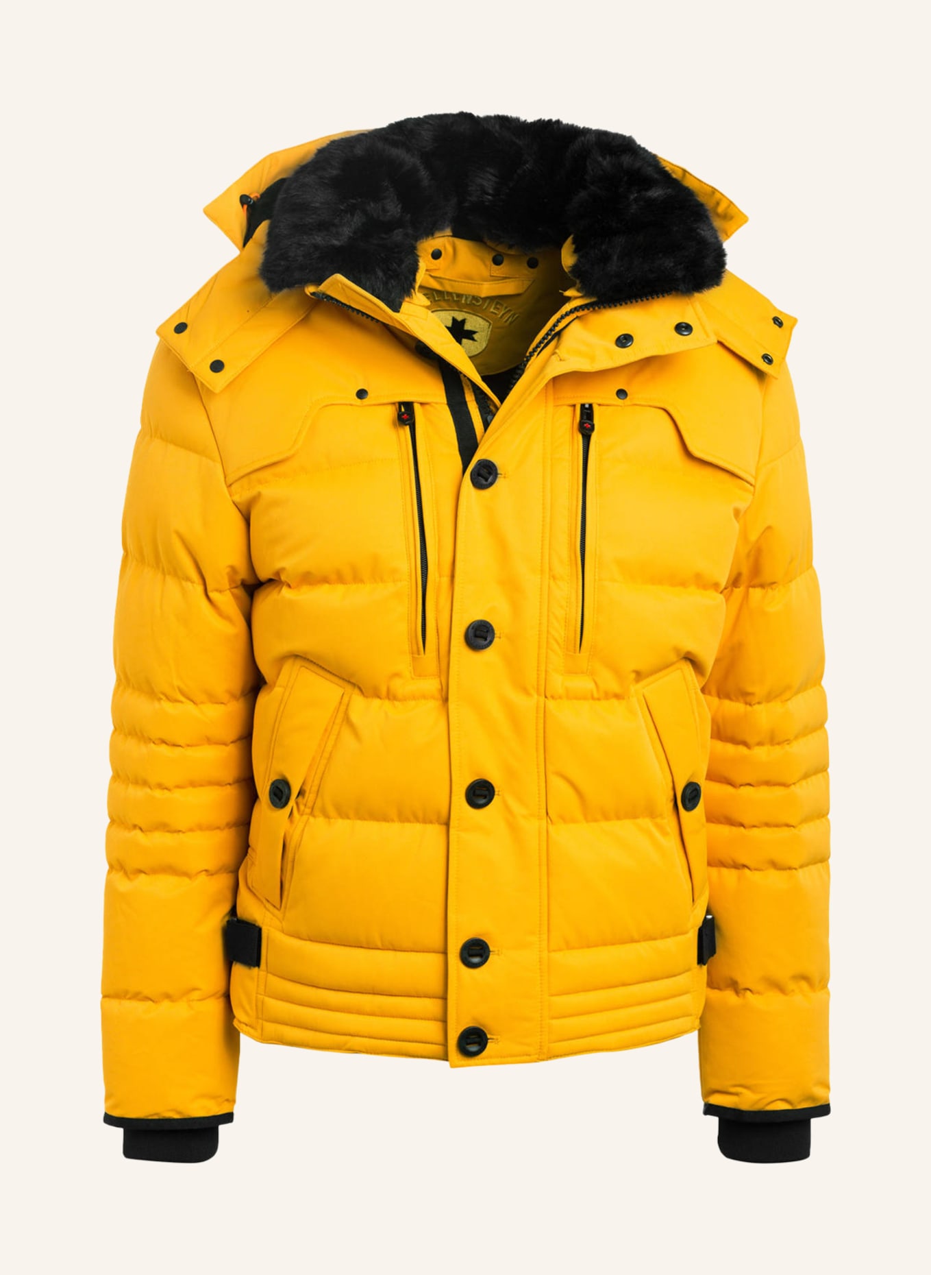 WELLENSTEYN Quilted jacket STARSTREAM with removable faux fur trim, Color: DARK YELLOW (Image 1)