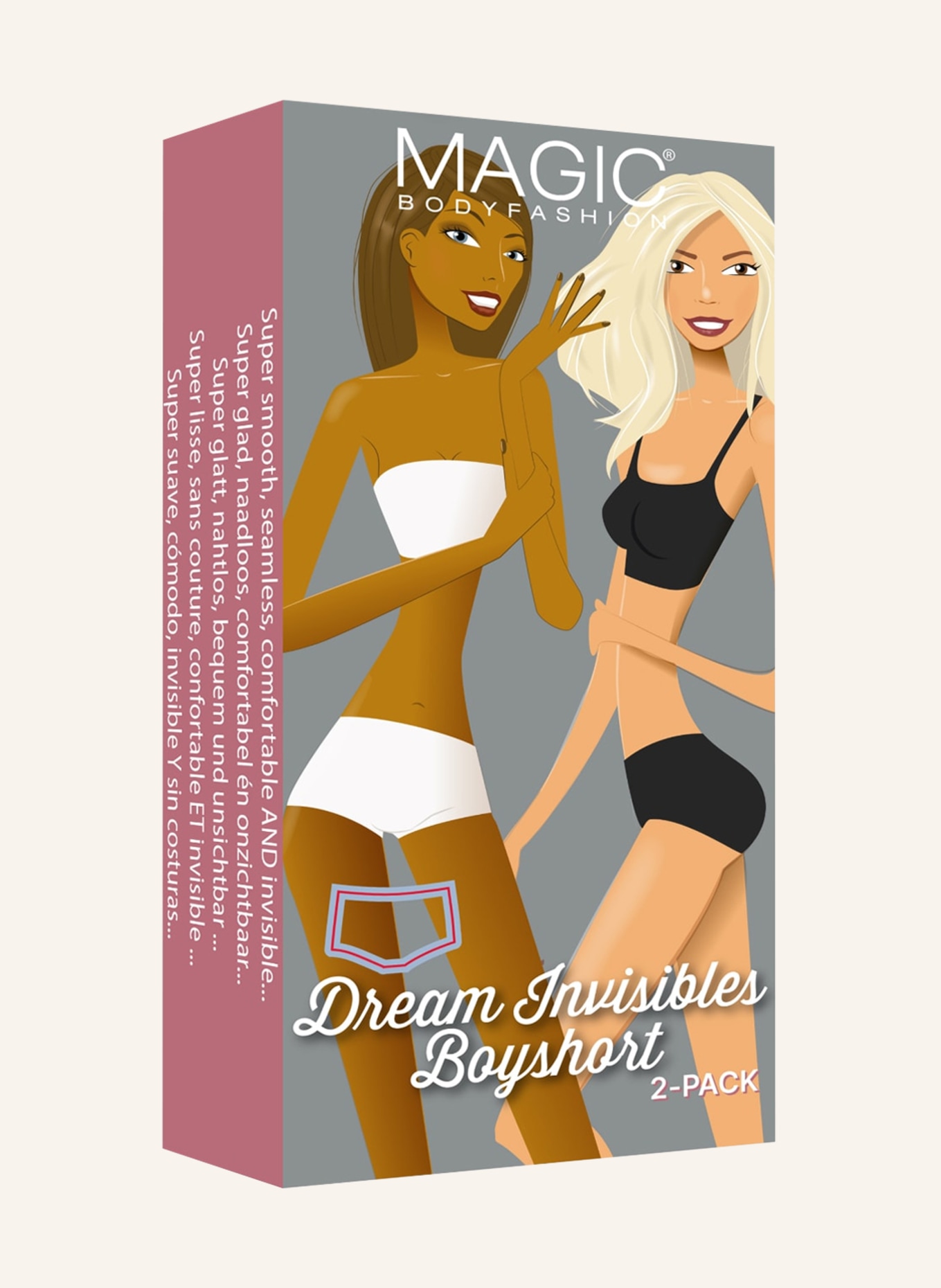 MAGIC Bodyfashion 2er-Pack Panties DREAM INVISIBLES BOYSHORT , Farbe: SCHWARZ (Bild 3)