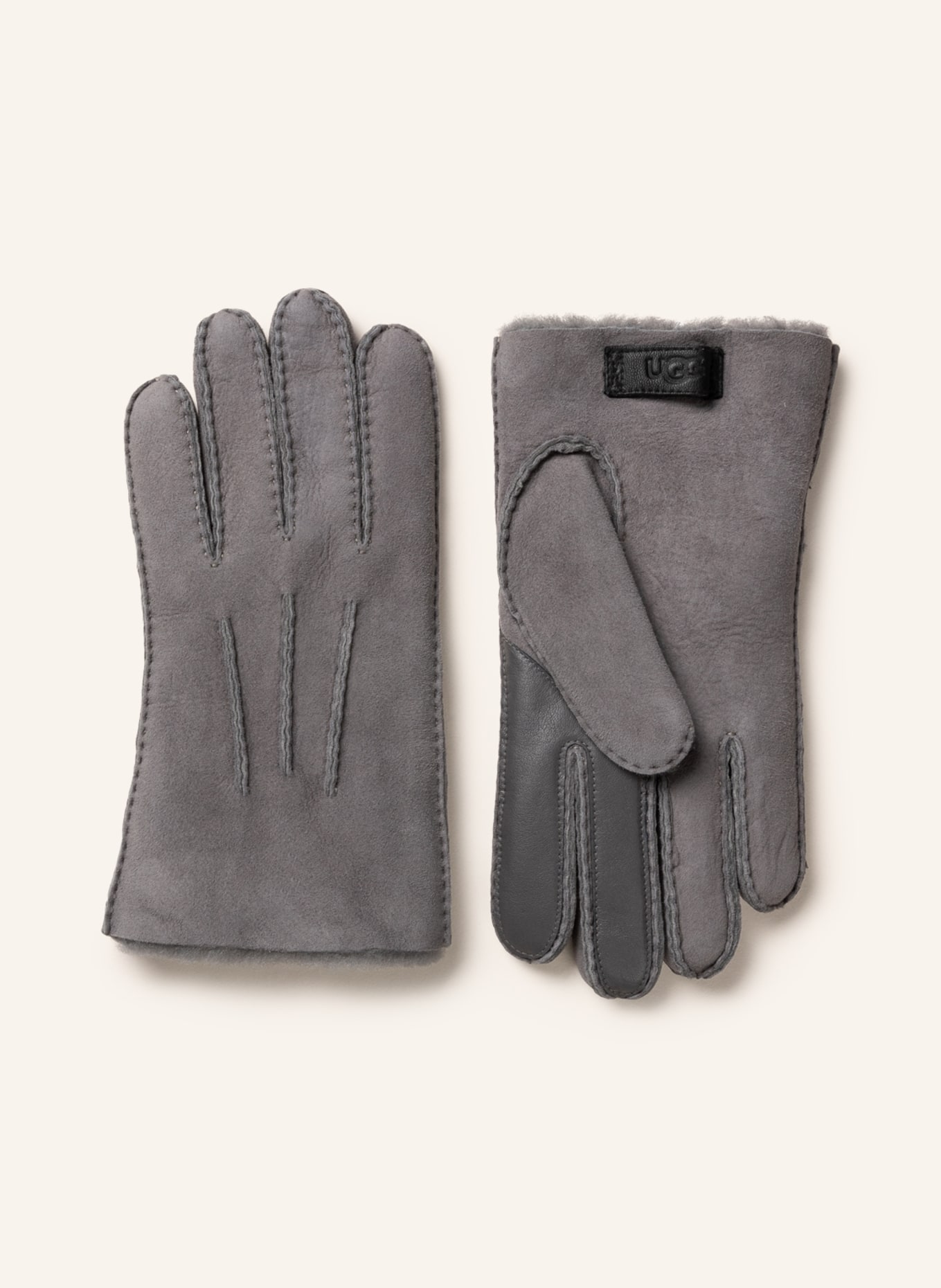 UGG Leather gloves, Color: GRAY (Image 1)