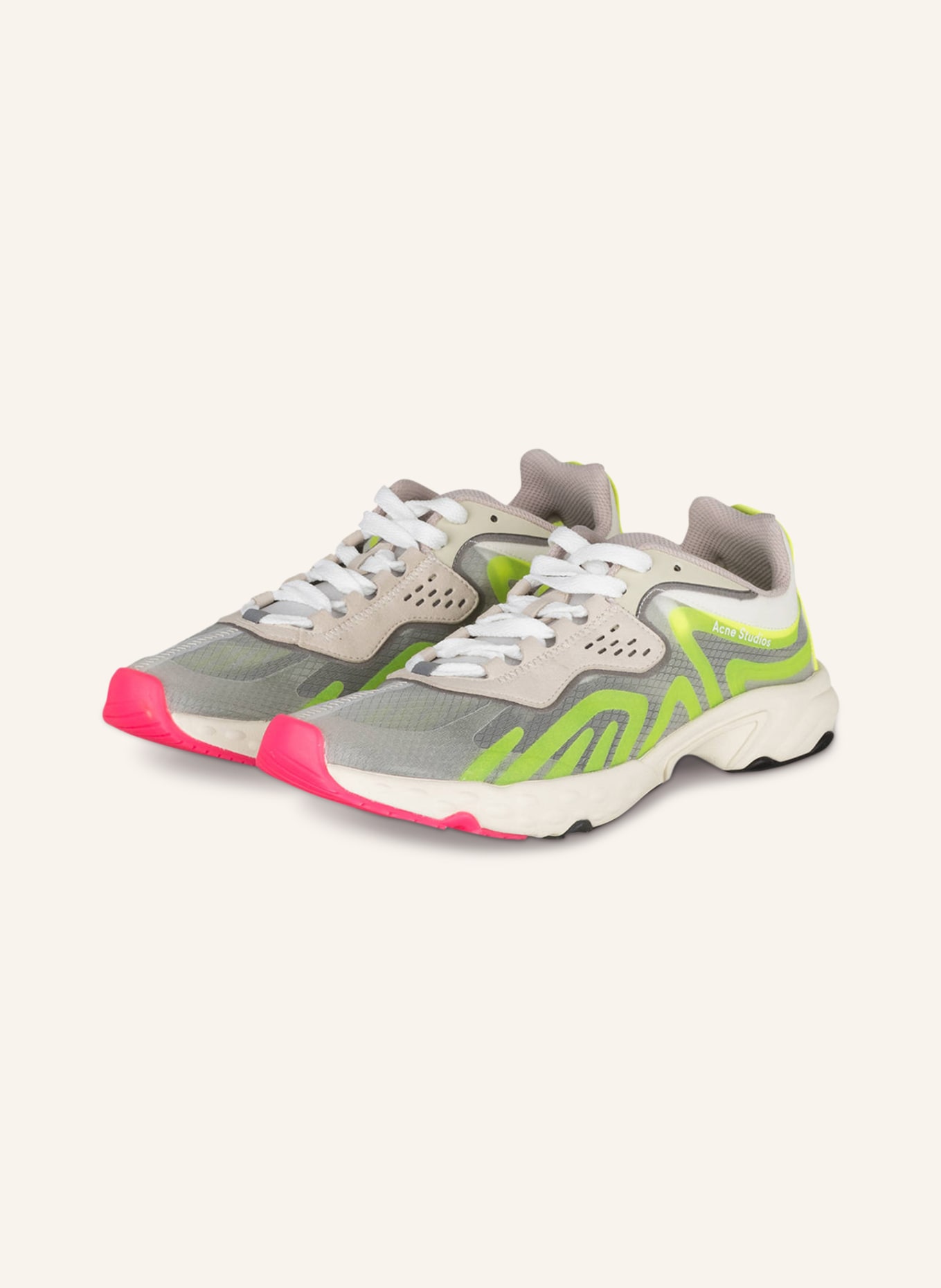 Acne Studios Sneakers BUZZ, Color: LIGHT GRAY/ YELLOW/ PINK (Image 1)