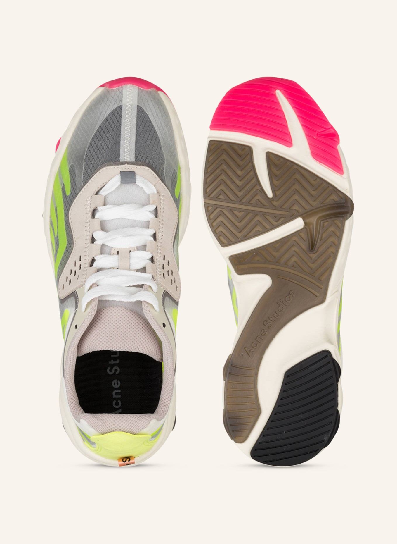 Acne Studios Sneakers BUZZ, Color: LIGHT GRAY/ YELLOW/ PINK (Image 5)