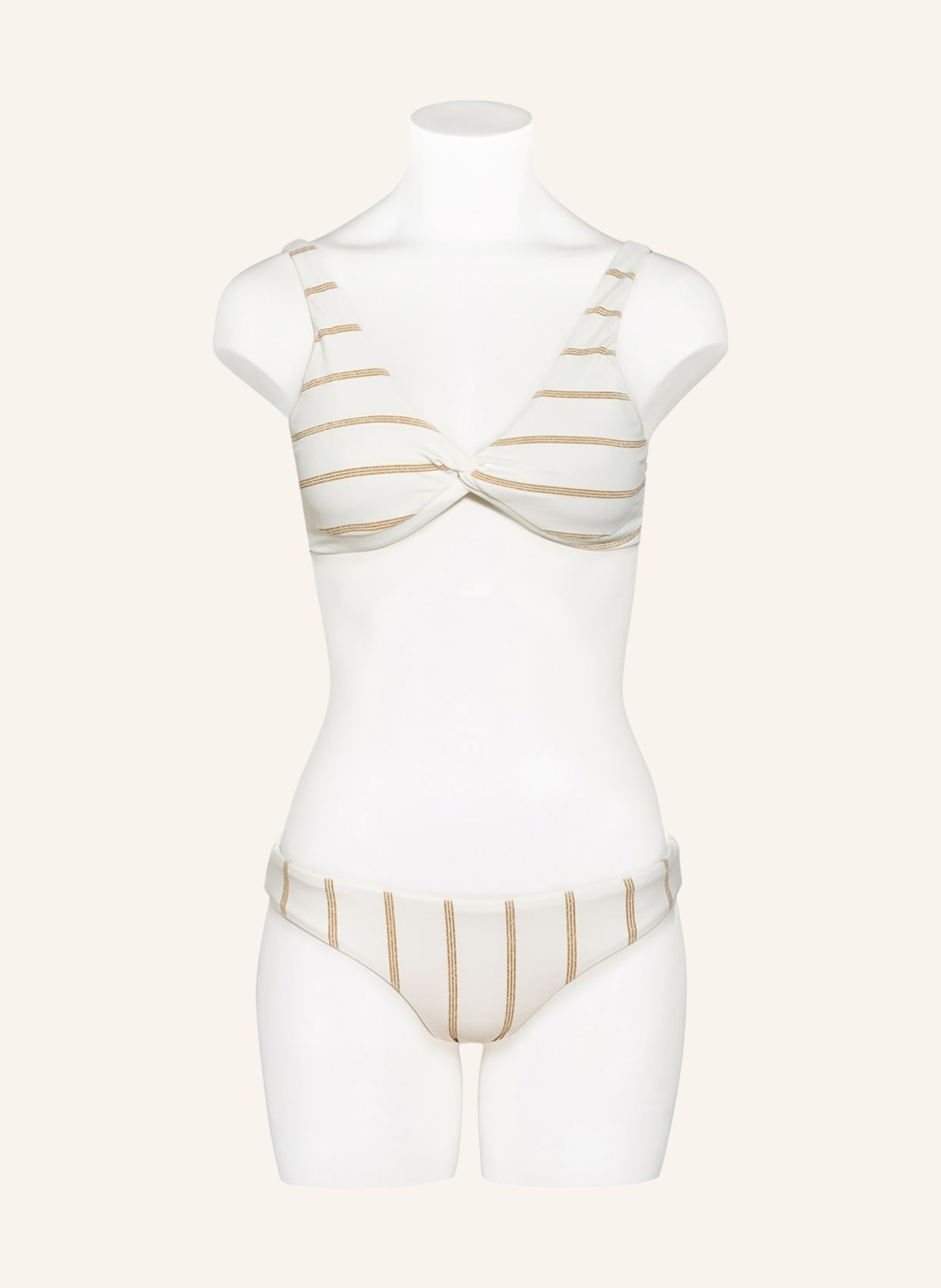 PILYQ Bikini-Hose GOLDEN STRIPE, Farbe: CREME/ GOLD (Bild 2)