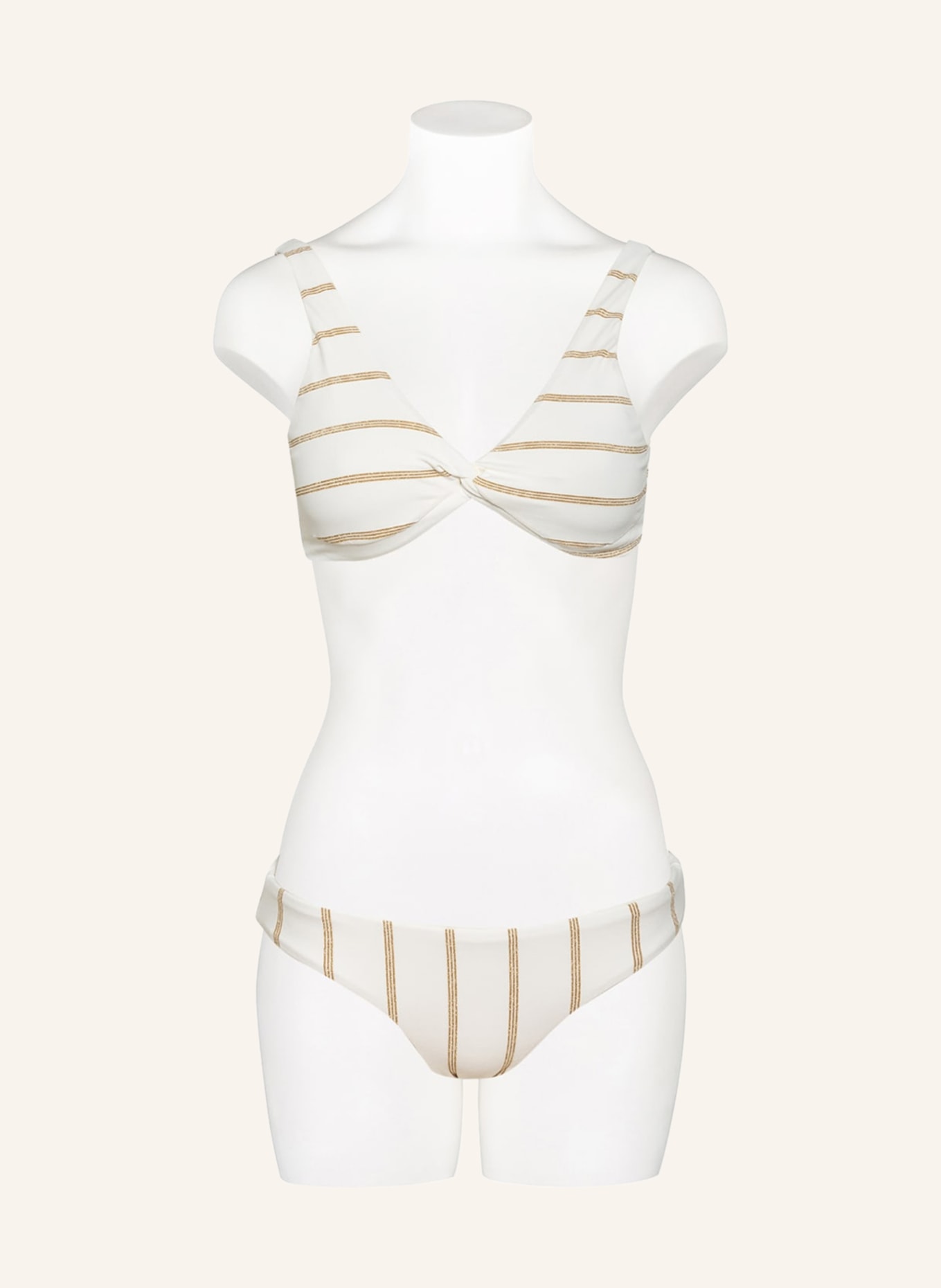 PILYQ Bralette-Bikini-Top GOLDEN STRIPE, Farbe: ECRU/ GOLD (Bild 2)