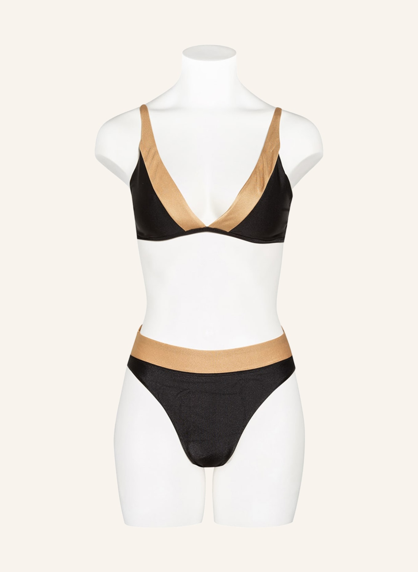 PILYQ Triangle bikini top COVE SKYLAR, Color: BLACK/ BEIGE (Image 2)