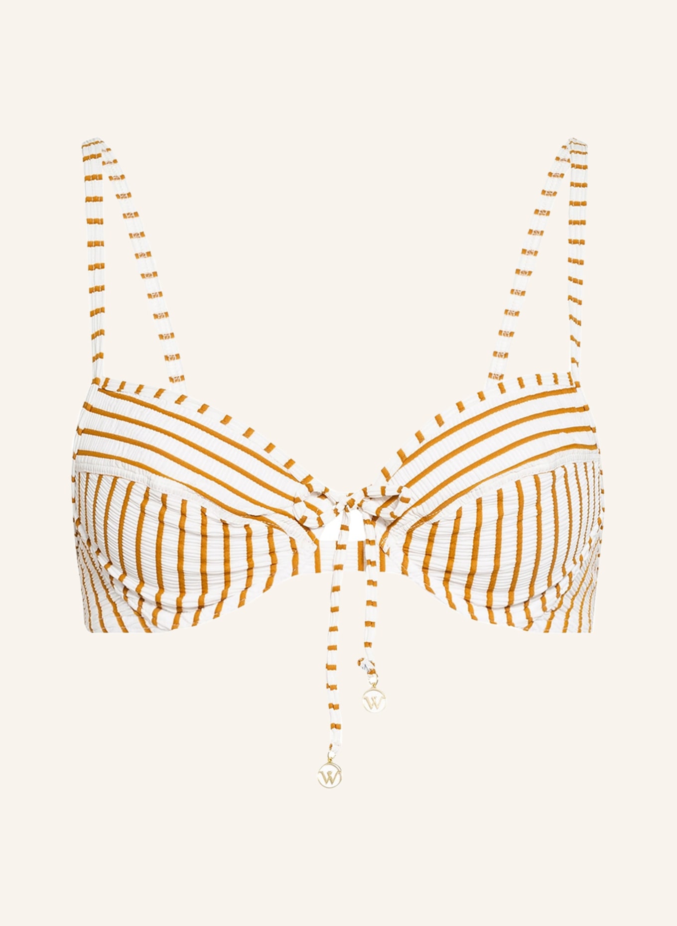 watercult Bügel-Bikini-Top SUMMER STRIPE, Farbe: WEISS/ COGNAC (Bild 1)