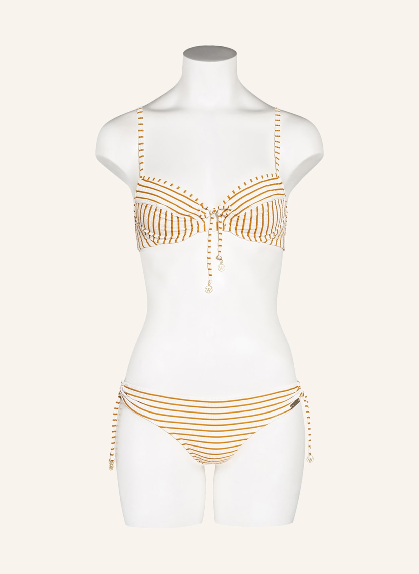 watercult Bügel-Bikini-Top SUMMER STRIPE, Farbe: WEISS/ COGNAC (Bild 2)