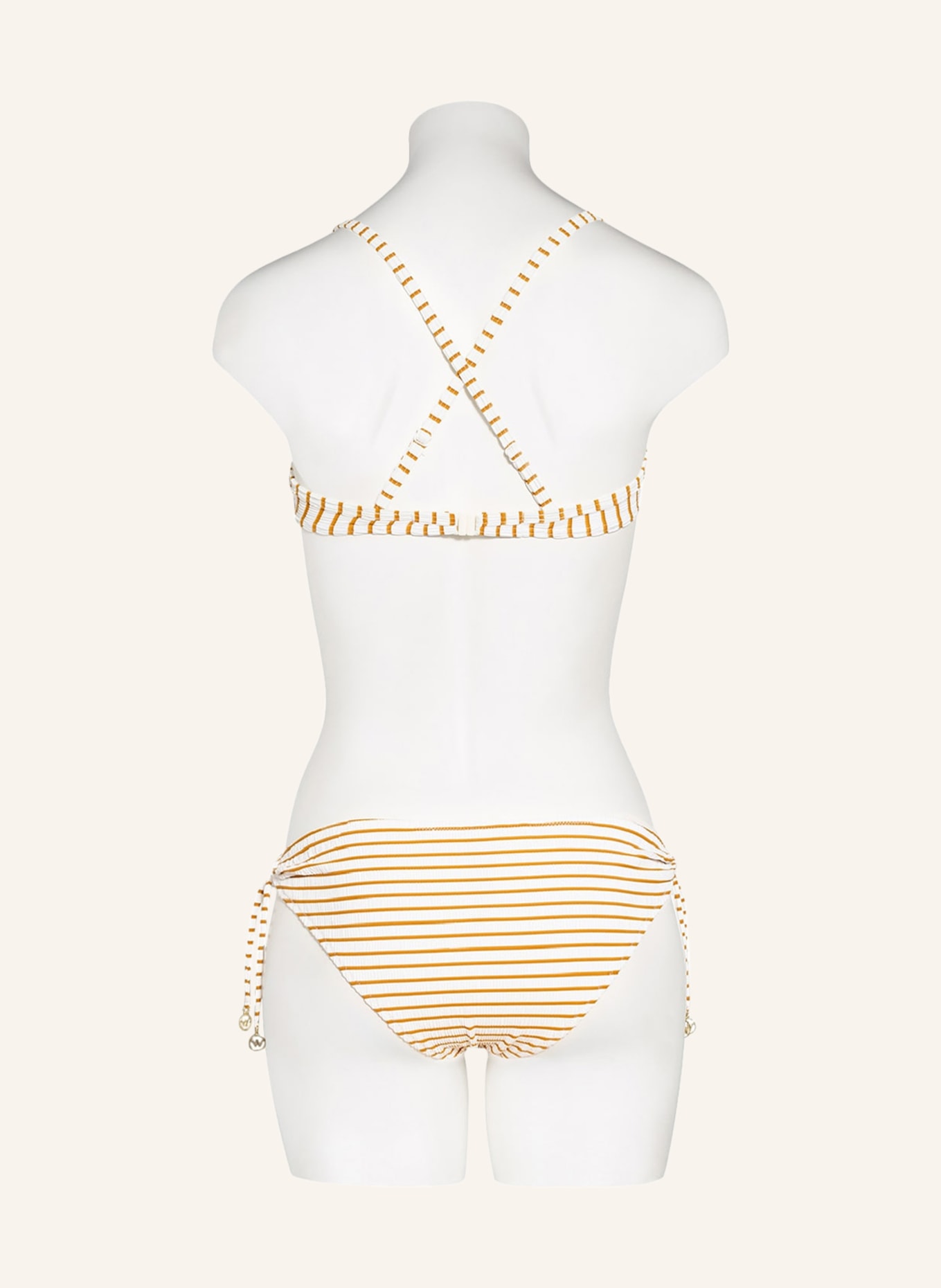 watercult Bügel-Bikini-Top SUMMER STRIPE, Farbe: WEISS/ COGNAC (Bild 4)