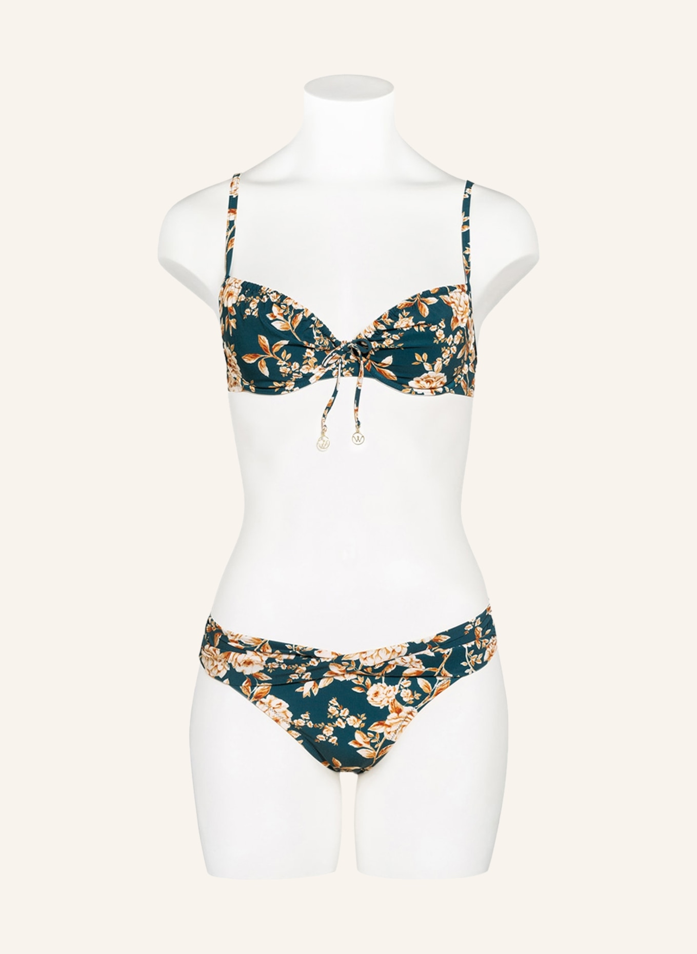 watercult Bikini-Hose OTTOMANE FLOWER, Farbe: PETROL/ ECRU/ BEIGE (Bild 2)