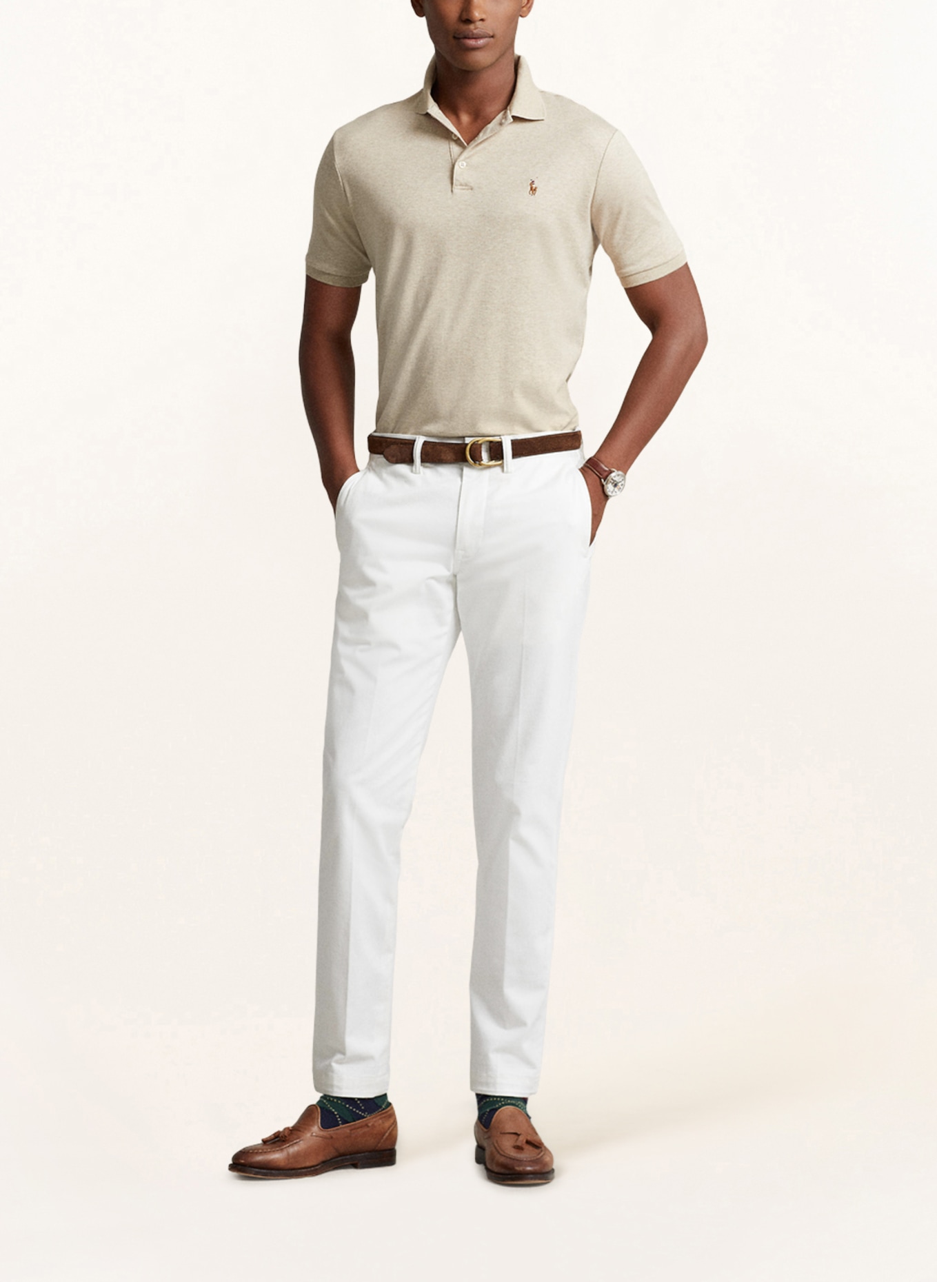 POLO RALPH LAUREN Jersey-Poloshirt Custom Slim Fit, Farbe: BEIGE (Bild 2)