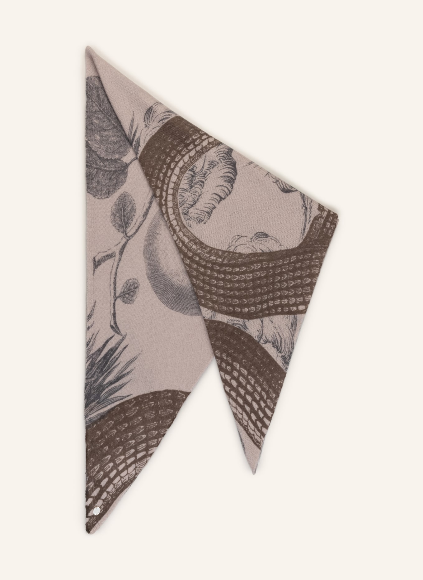 friendly hunting Triangular scarf in cashmere, Color: TAUPE (Image 1)