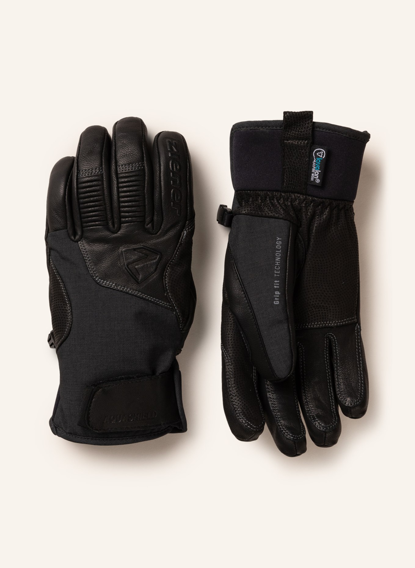 GANZENBERG dark black/ Ski in gloves ziener gray