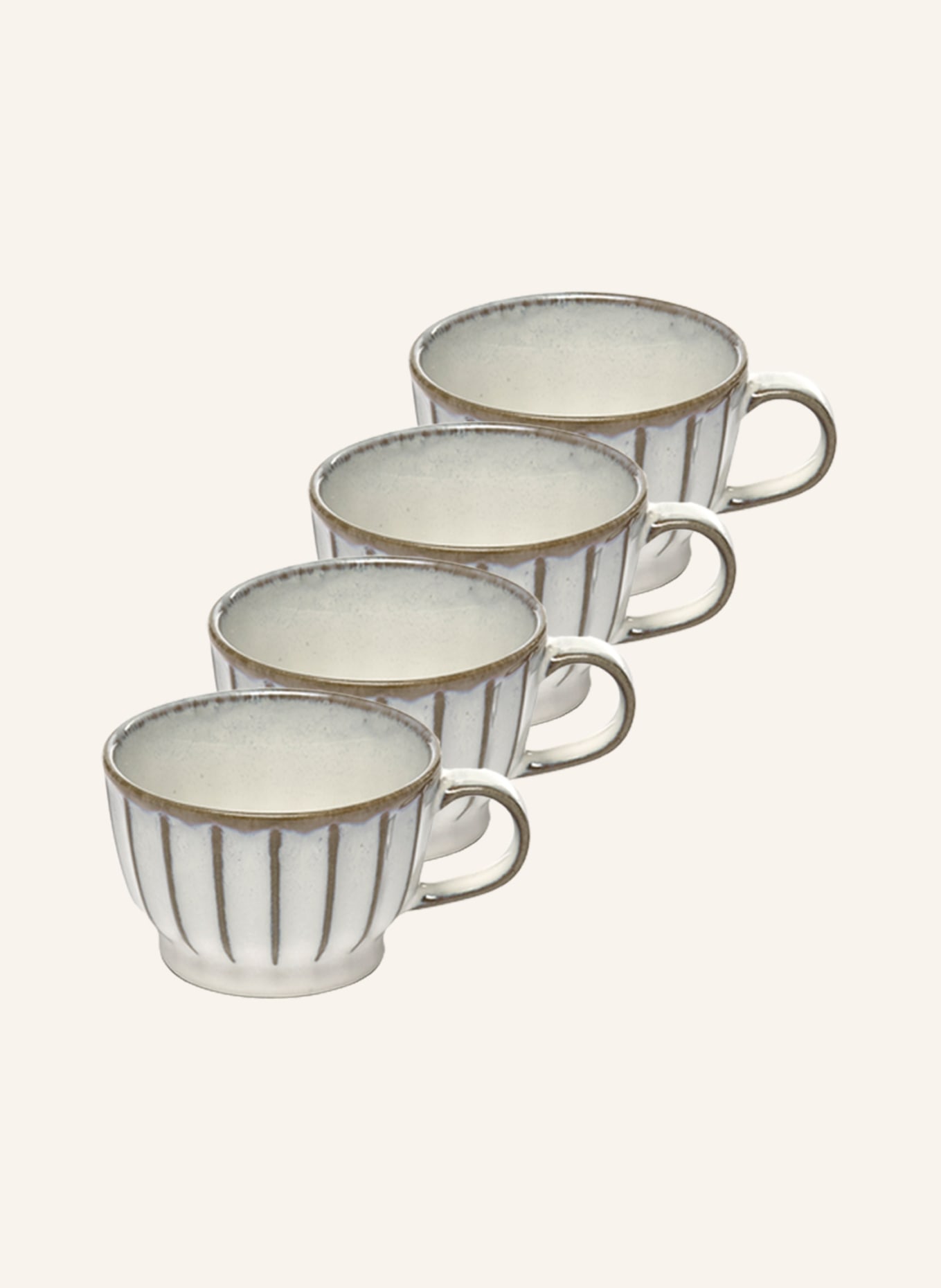 SERAX Set of 4 espresso cups INKU, Color: WHITE/ LIGHT BLUE/ BROWN (Image 1)
