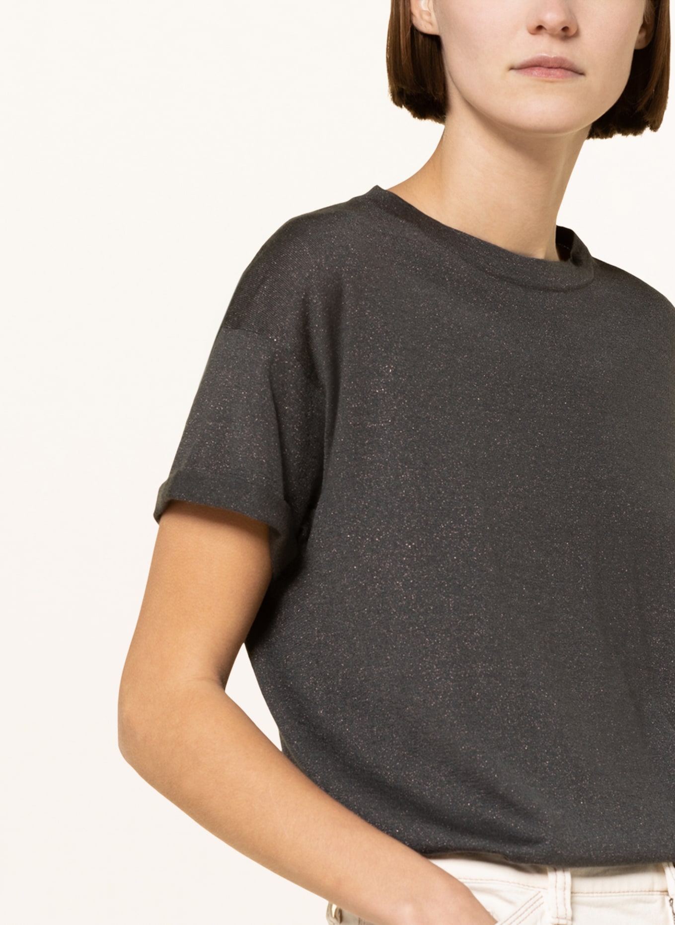 BRUNELLO CUCINELLI Úpletové tričko, Barva: TMAVĚ ŠEDÁ (Obrázek 4)