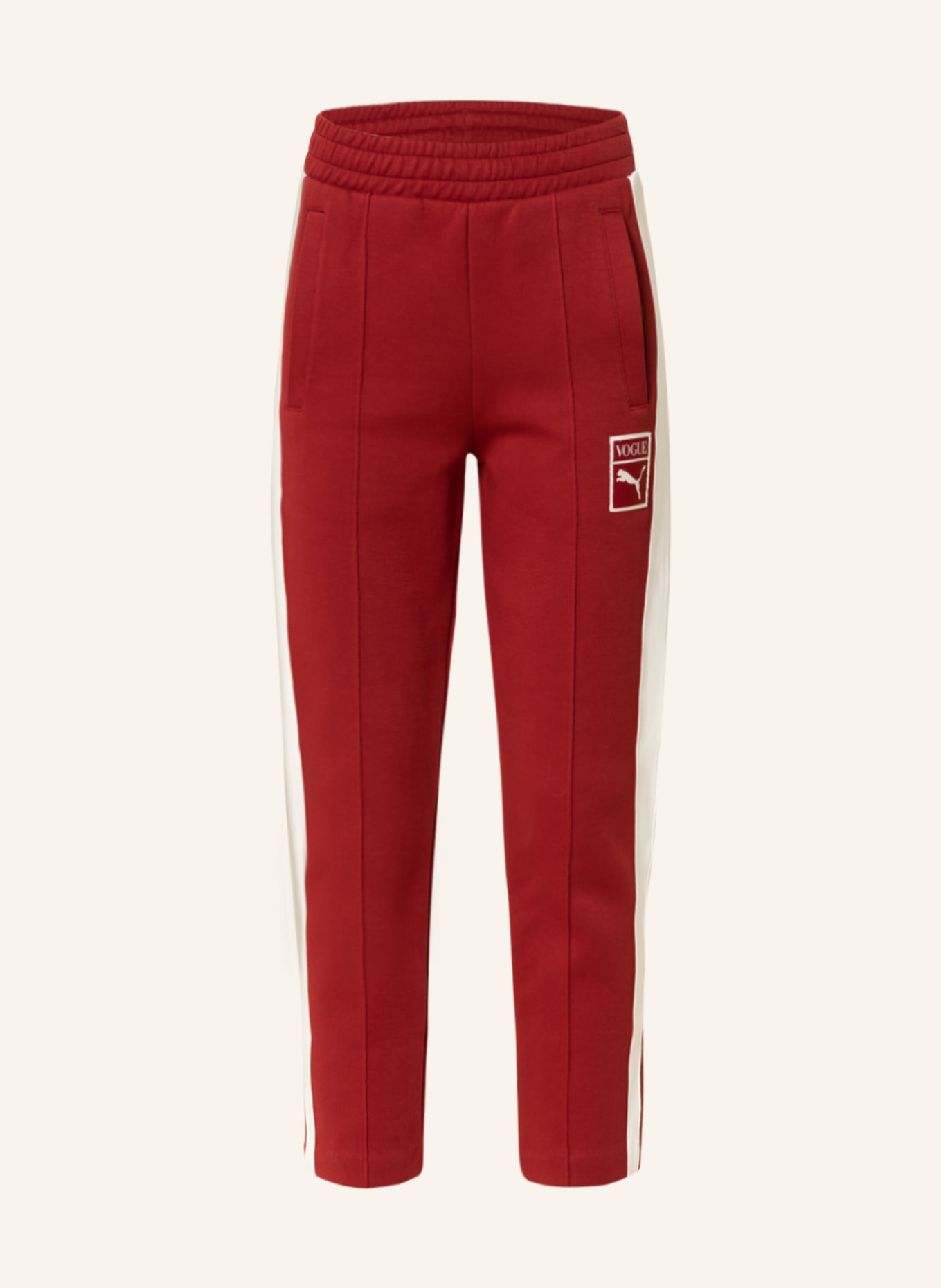 PUMA 7/8 sweatpants T7, Color: DARK RED/ CREAM (Image 1)