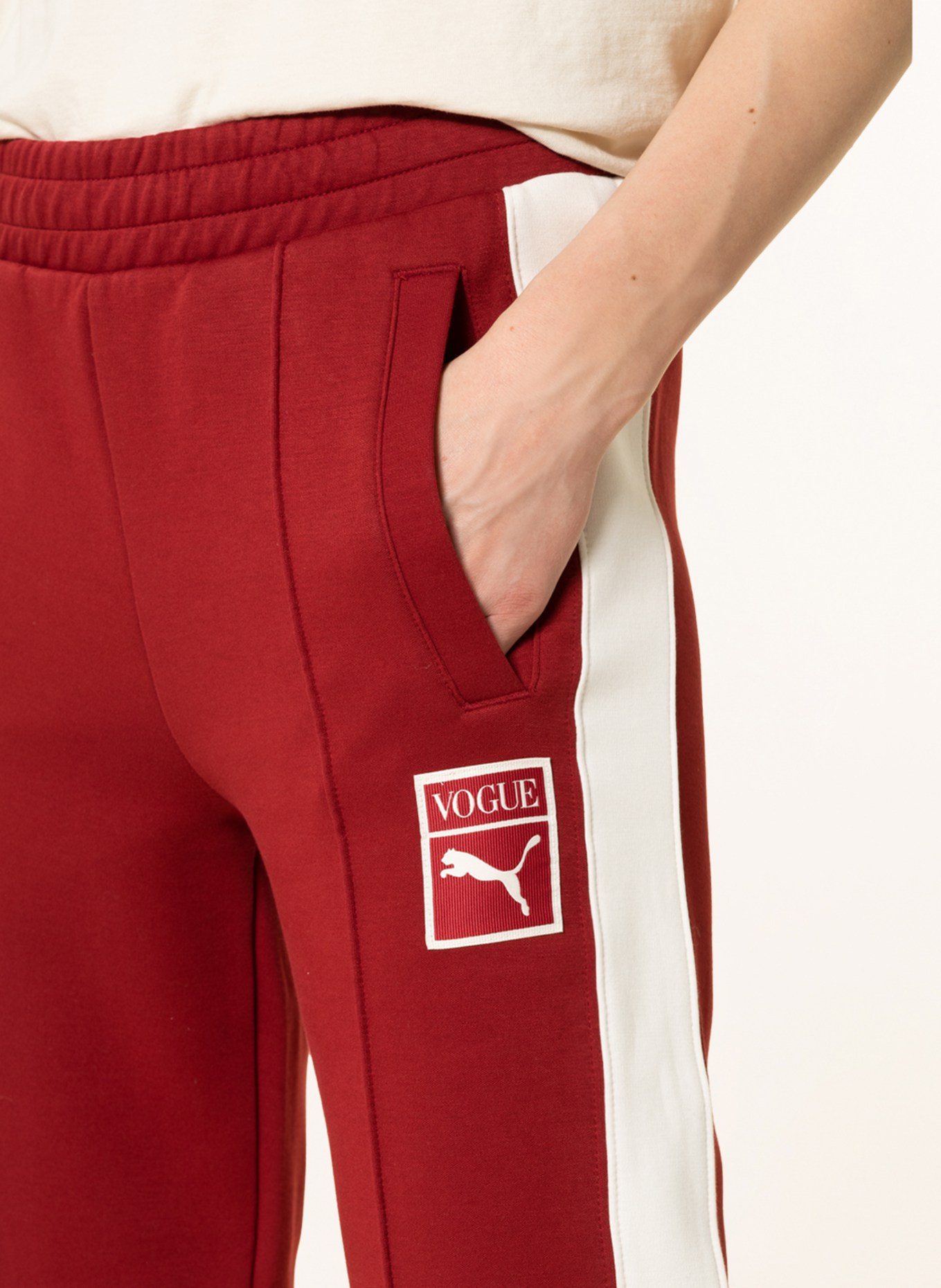 PUMA 7/8 sweatpants T7, Color: DARK RED/ CREAM (Image 5)
