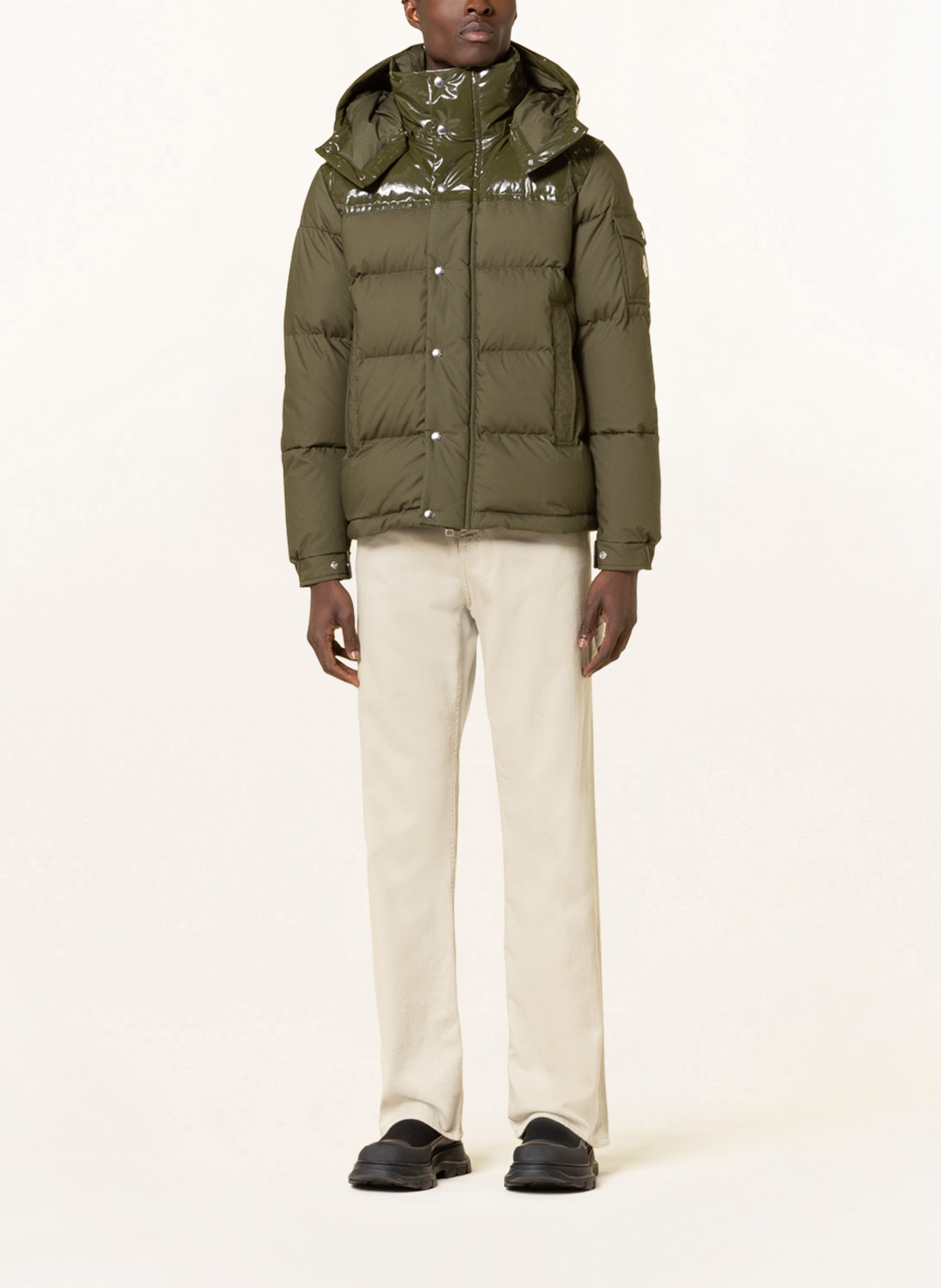 MONCLER Down jacket CHARDON in mixed materials with detachable hood, Color: OLIVE (Image 2)