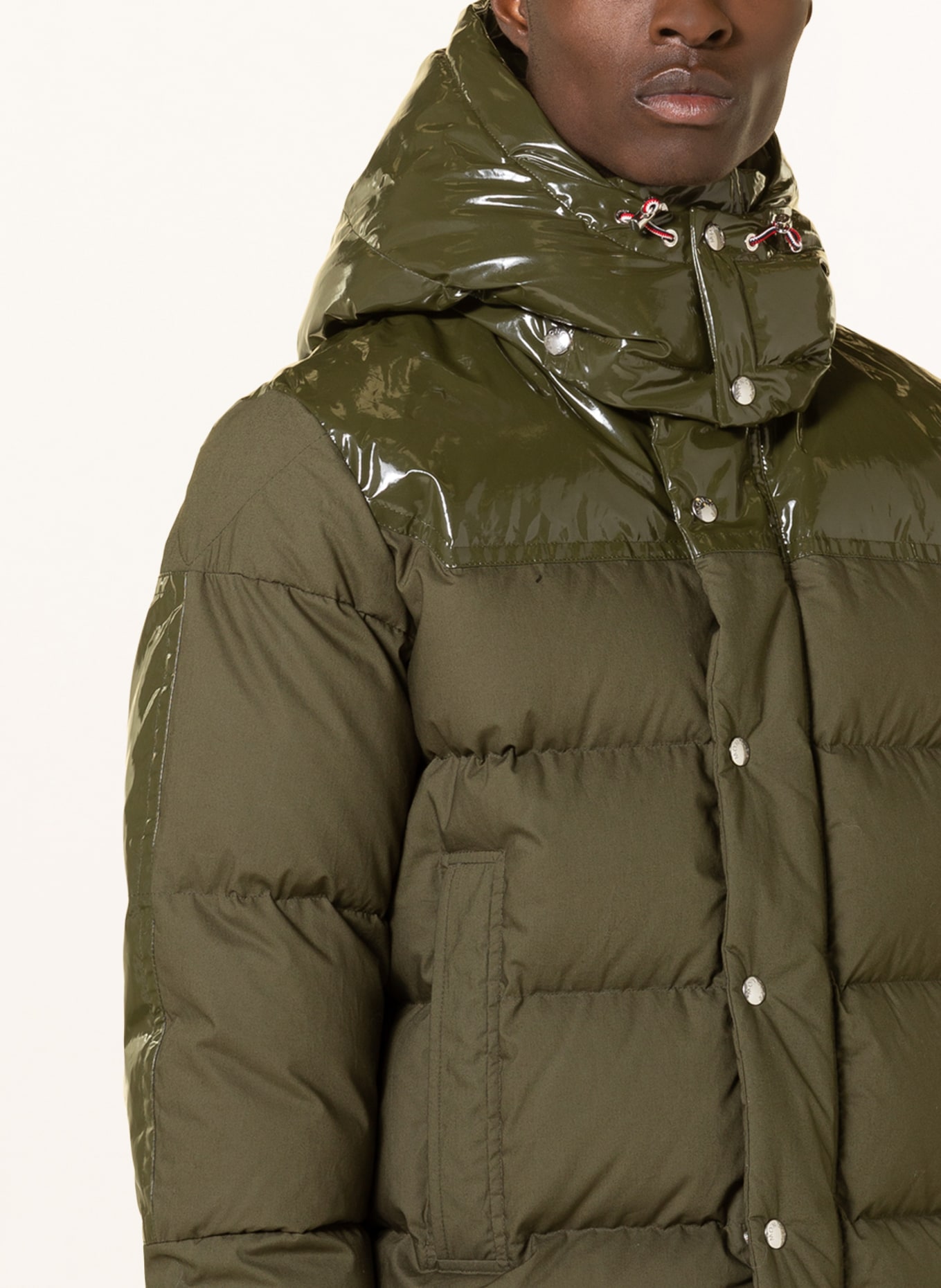 MONCLER Down jacket CHARDON in mixed materials with detachable hood, Color: OLIVE (Image 5)
