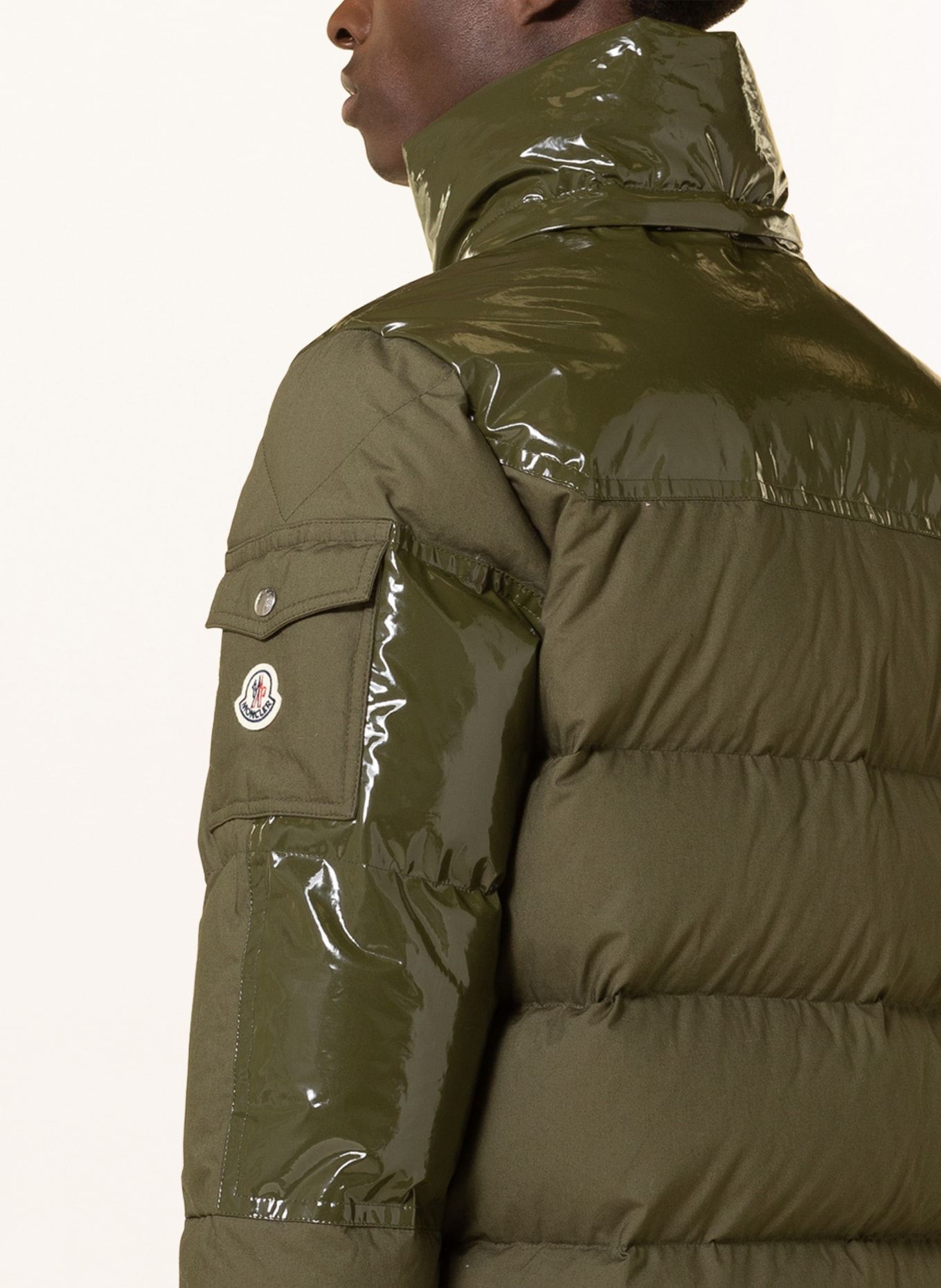 MONCLER Down jacket CHARDON in mixed materials with detachable hood, Color: OLIVE (Image 6)