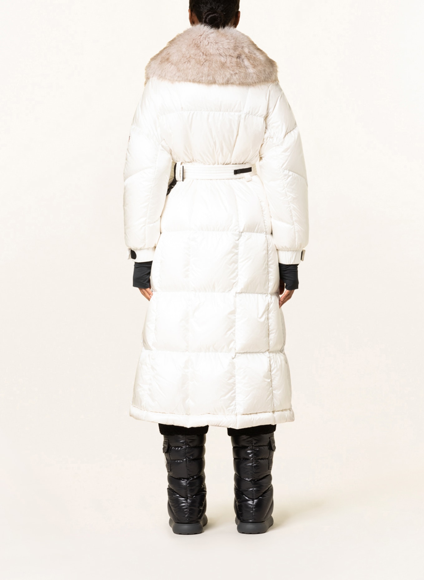 MONCLER GRENOBLE Down coat CHAMOILLE with faux fur, Color: CREAM (Image 3)