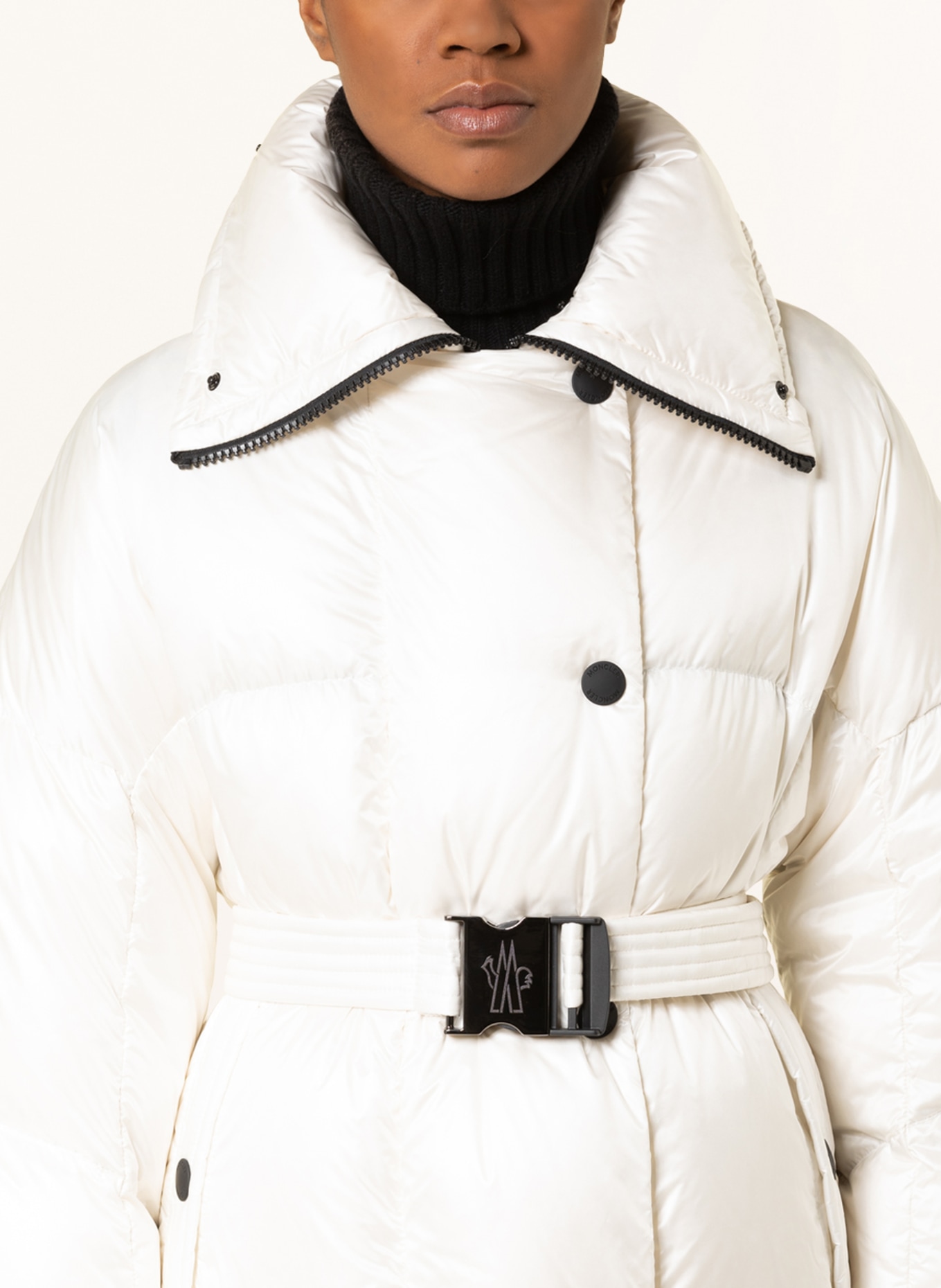 MONCLER GRENOBLE Péřový kabát CHAMOILLE s umělou kožešinou, Barva: KRÉMOVÁ (Obrázek 5)