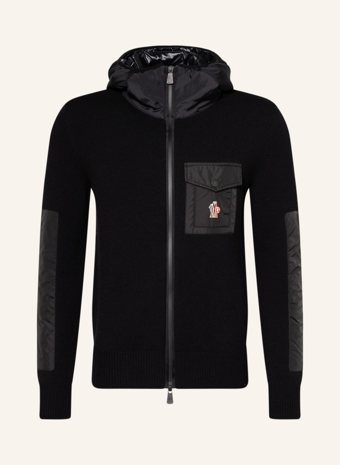 MONCLER GRENOBLE Cardigan in mixed materials , Color: BLACK (Image 1)