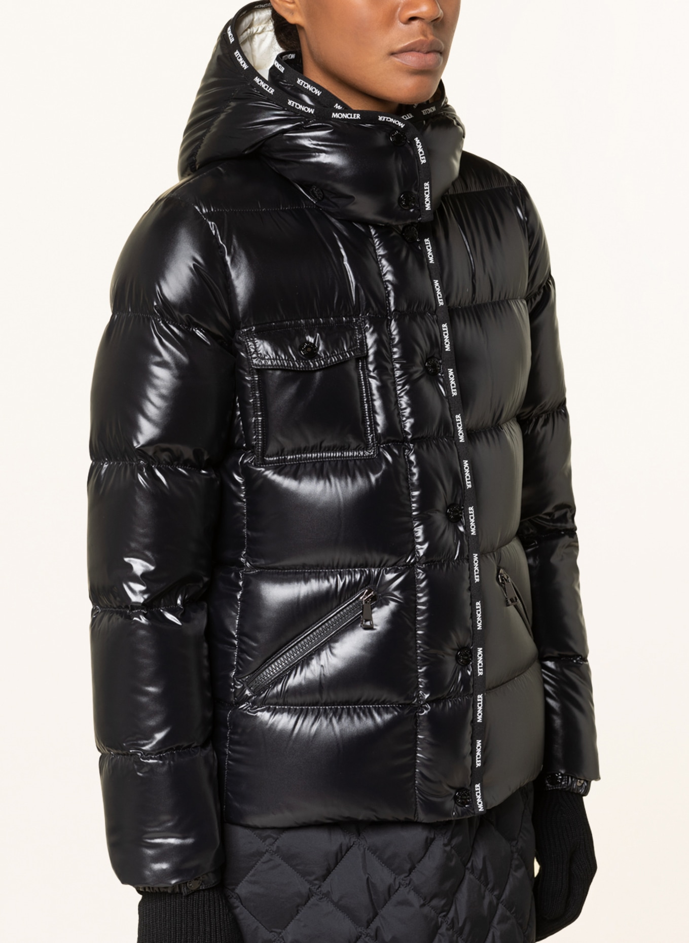 MONCLER Down jacket FLUMET with detachable hood, Color: ECRU/ BLACK (Image 5)