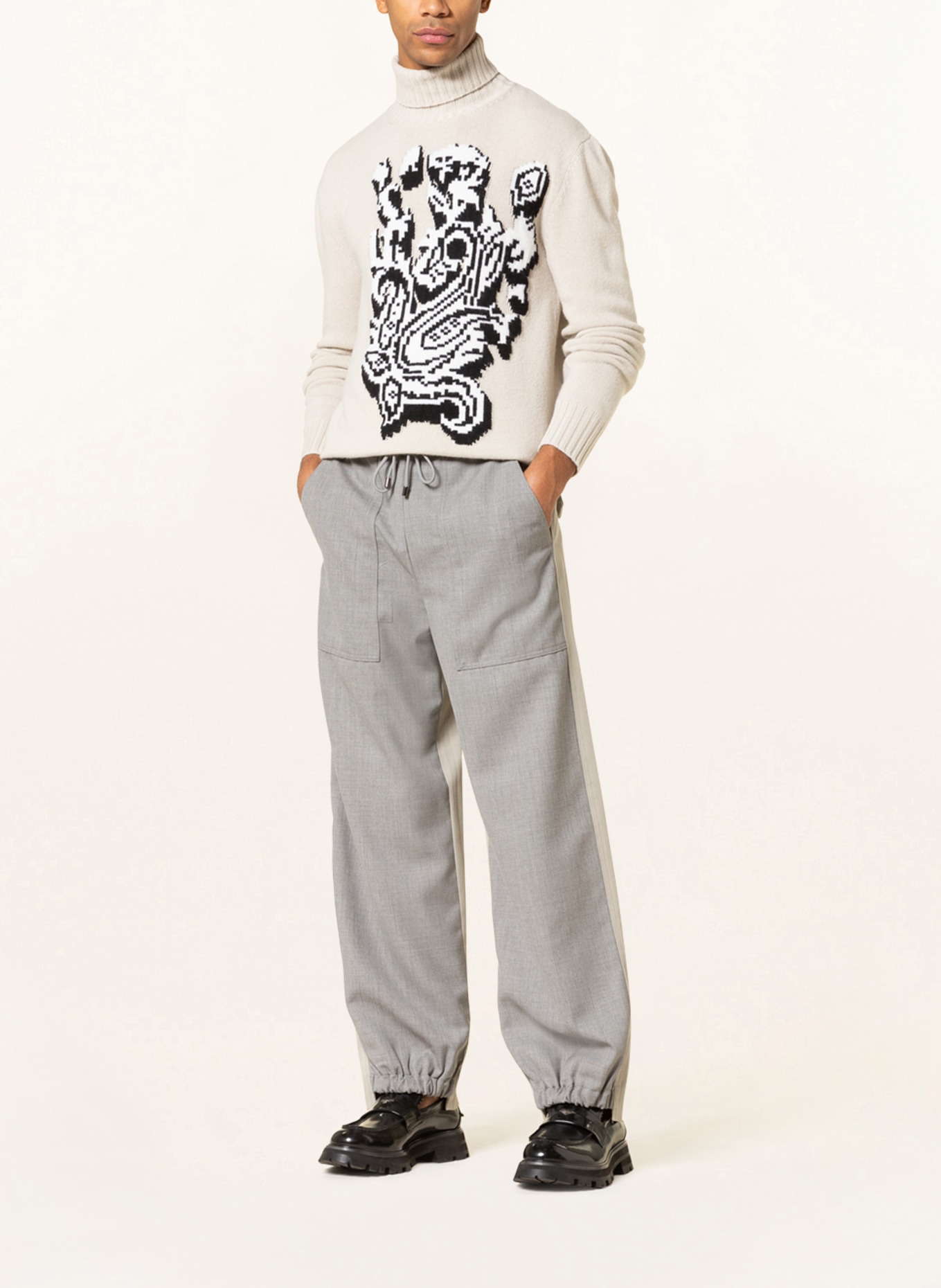 ETRO Spodnie w stylu dresowym regular fit , Kolor: SZARY/ BEŻOWY (Obrazek 2)