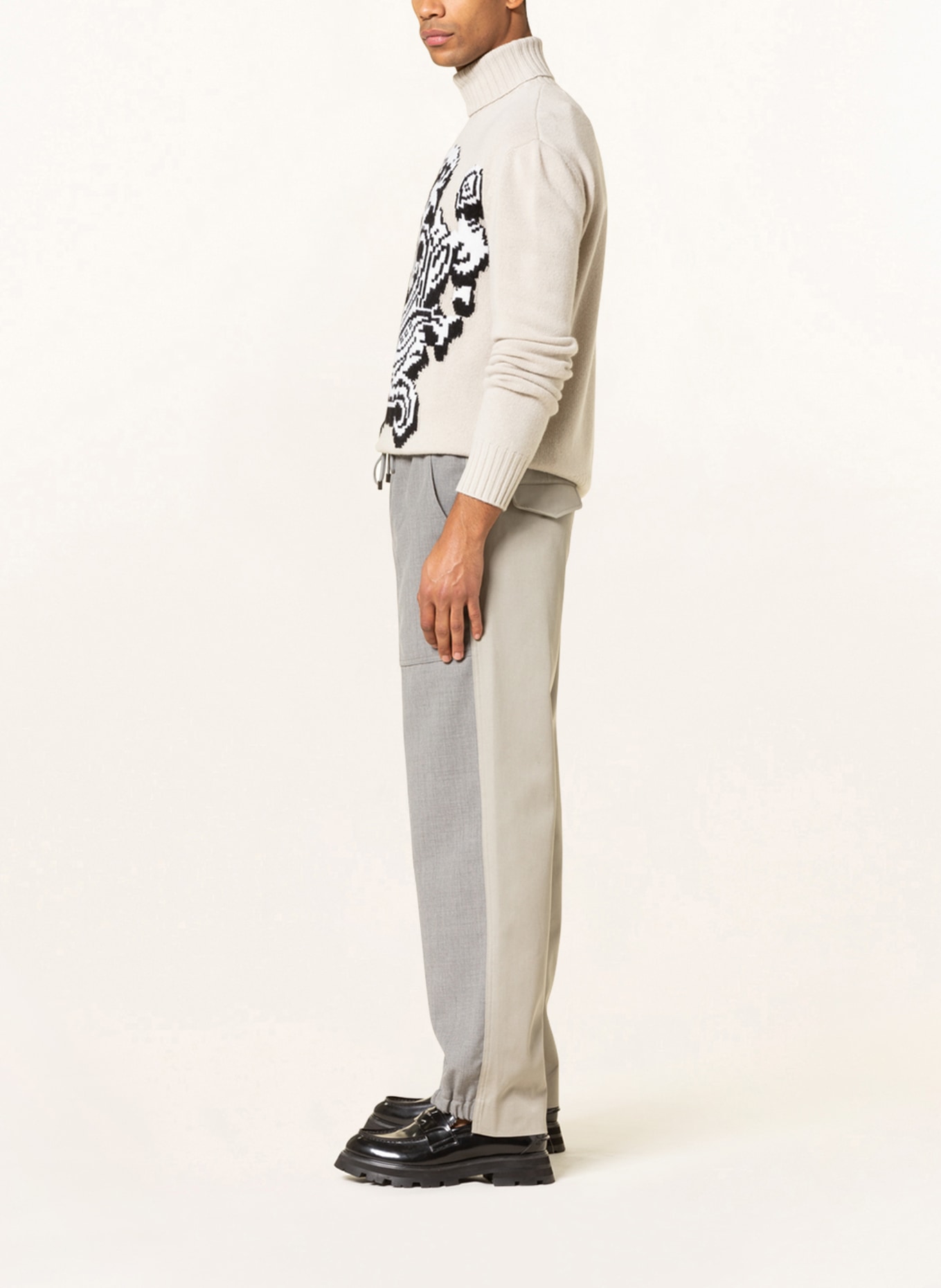 ETRO Spodnie w stylu dresowym regular fit , Kolor: SZARY/ BEŻOWY (Obrazek 4)