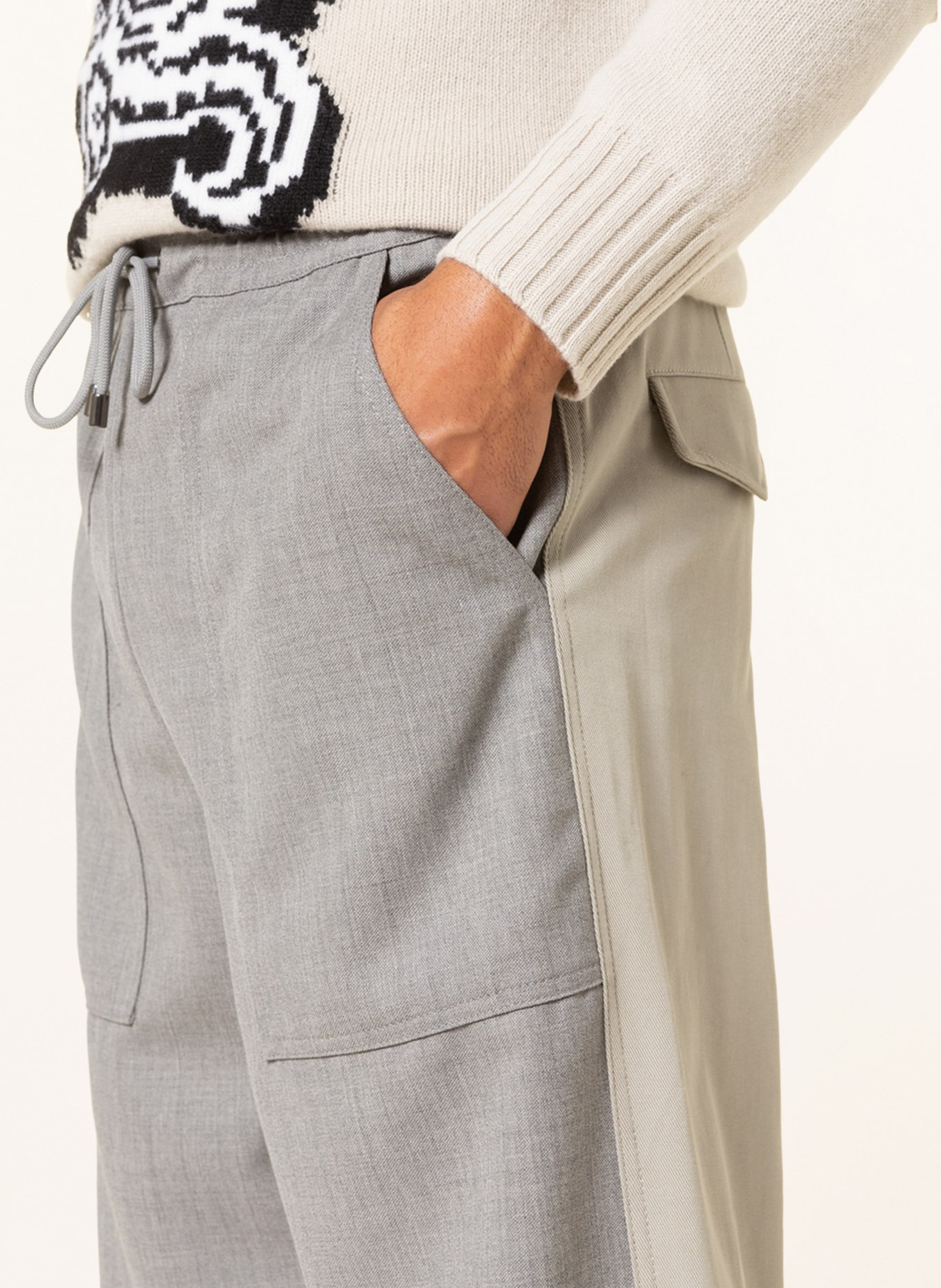 ETRO Pants in jogger style regular fit , Color: GRAY/ BEIGE (Image 5)