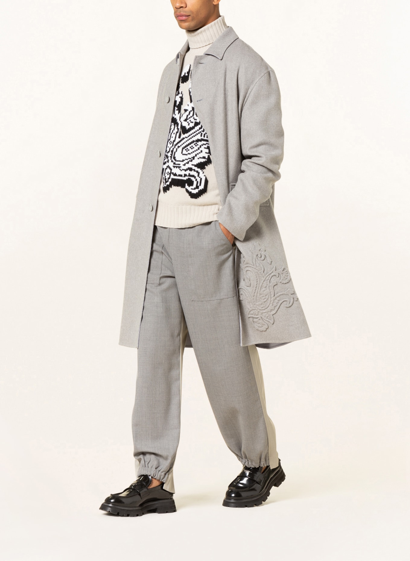 ETRO Spodnie w stylu dresowym regular fit , Kolor: SZARY/ BEŻOWY (Obrazek 7)