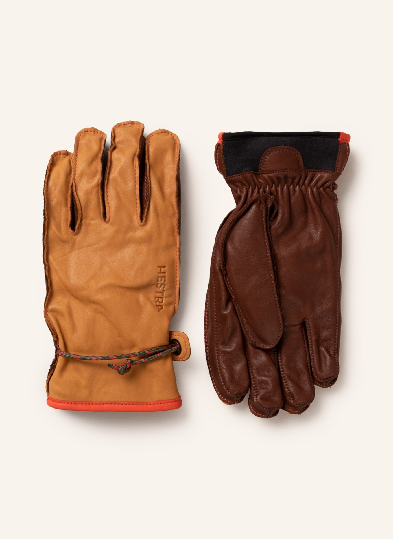 HESTRA Leather gloves WAKAYMA, Color: COGNAC/ DARK YELLOW (Image 1)