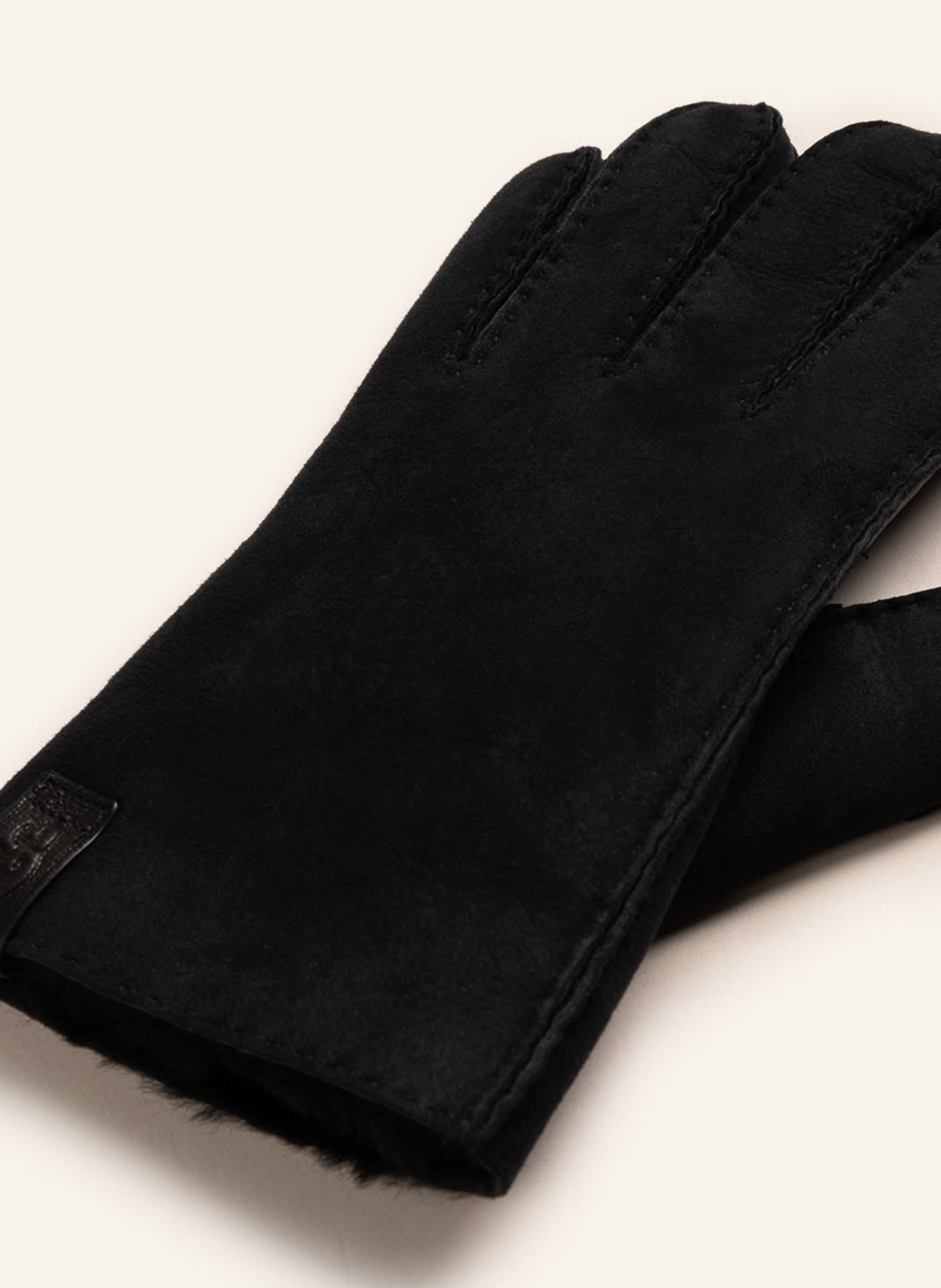 UGG Leather gloves with touch screen function, Color: BLACK (Image 2)
