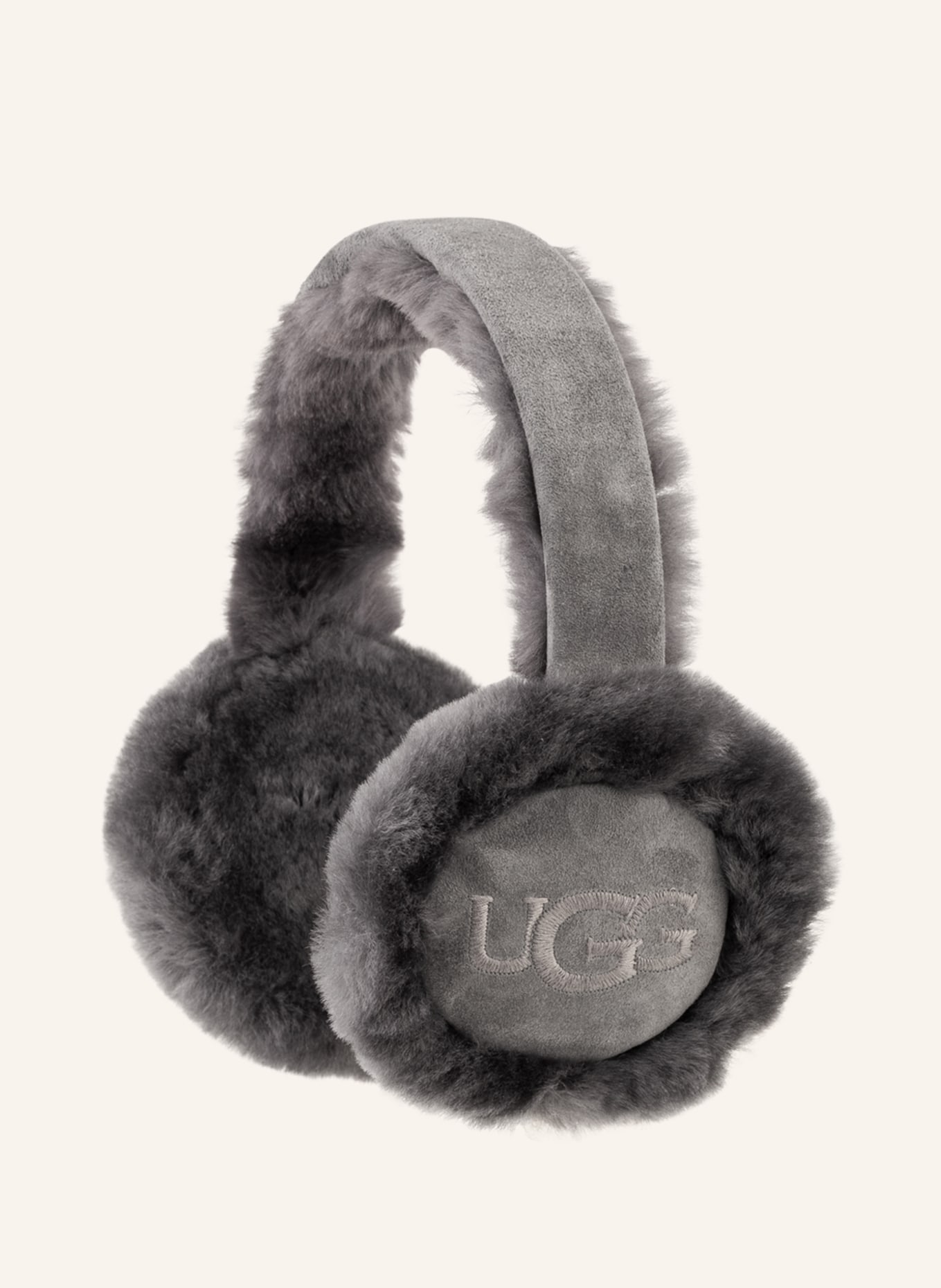 UGG Earmuffs with real fur, Color: GRAY (Image 1)