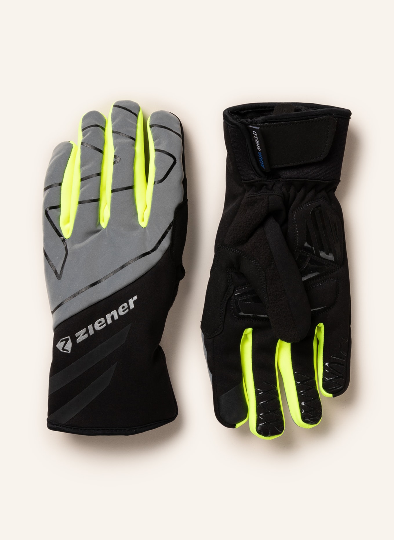 ziener Cycling gloves DALY with touchscreen function, Color: BLACK/ NEON YELLOW (Image 1)