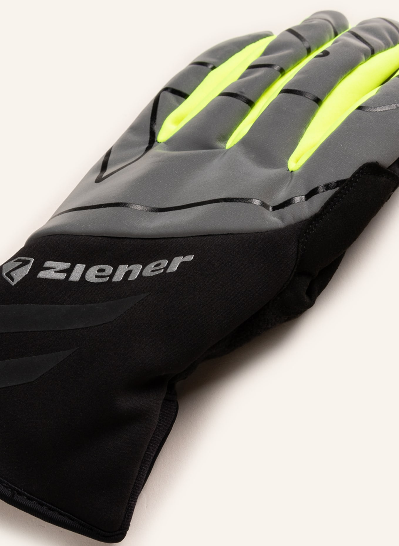 ziener Cycling gloves DALY with touchscreen function, Color: BLACK/ NEON YELLOW (Image 2)
