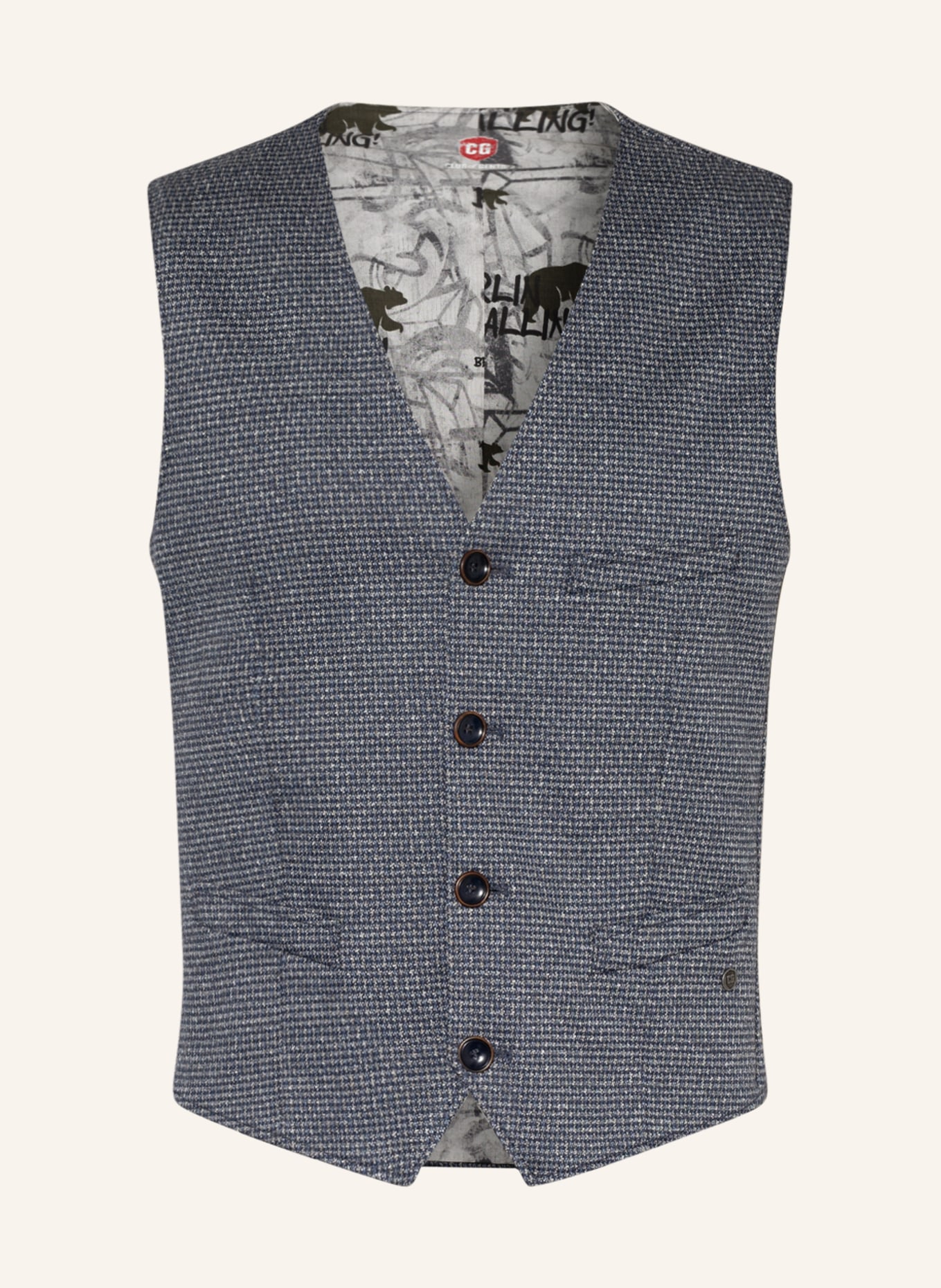 CG - CLUB of GENTS Suit vest MOSLEY slim fit, Color: BLUE/ LIGHT BLUE (Image 1)