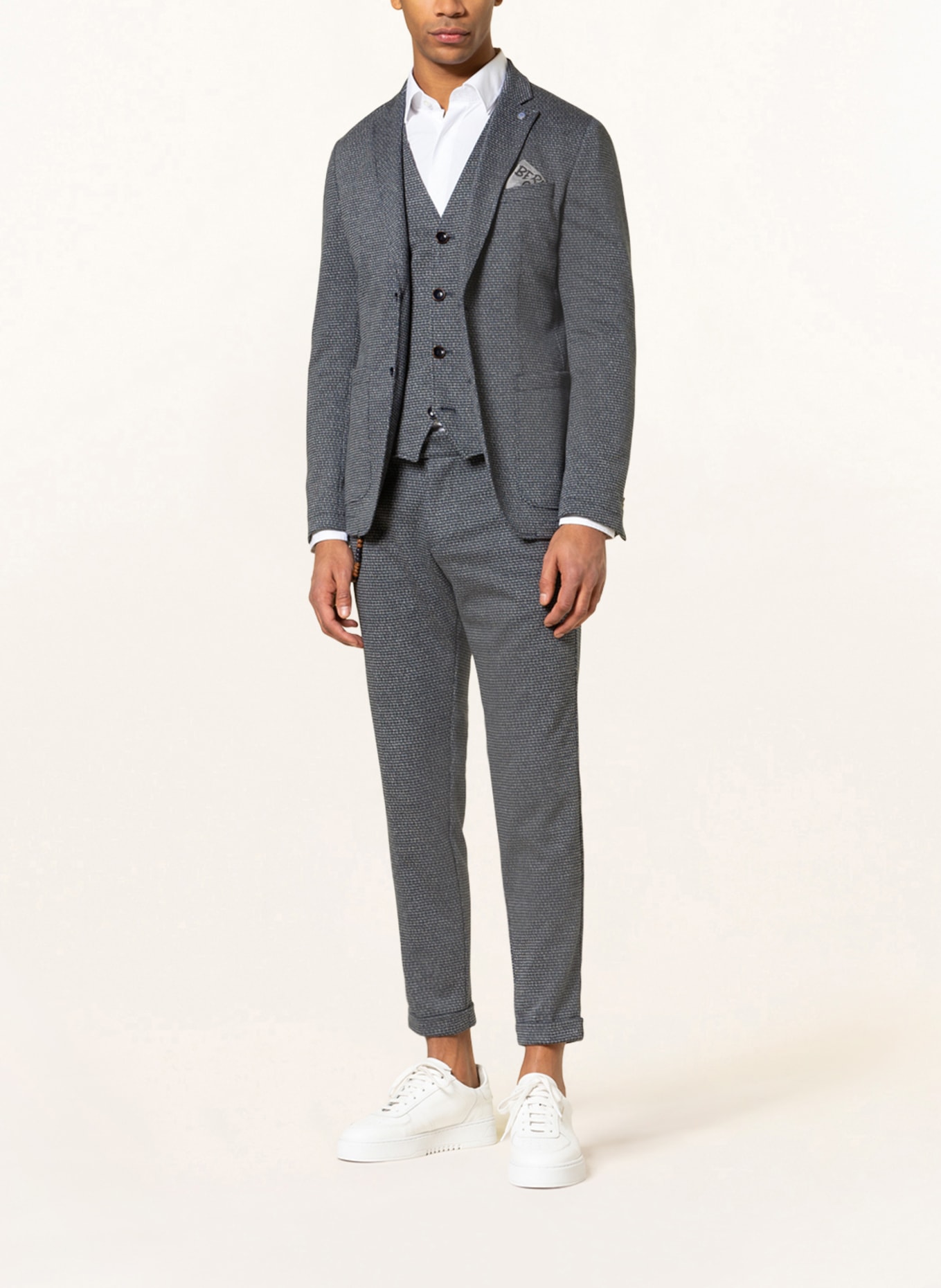 CG - CLUB of GENTS Suit vest MOSLEY slim fit, Color: BLUE/ LIGHT BLUE (Image 2)