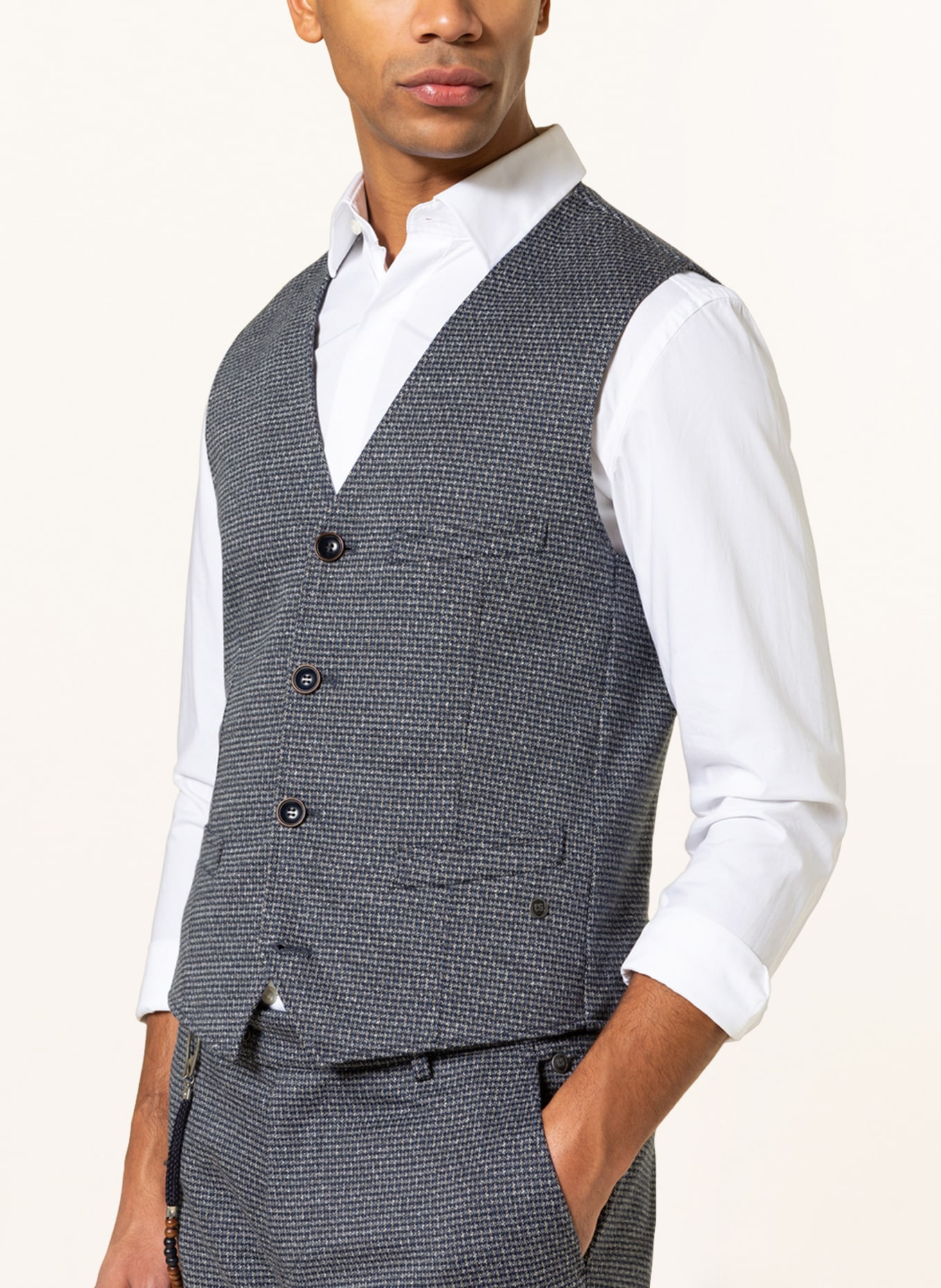 CG - CLUB of GENTS Suit vest MOSLEY slim fit, Color: BLUE/ LIGHT BLUE (Image 5)
